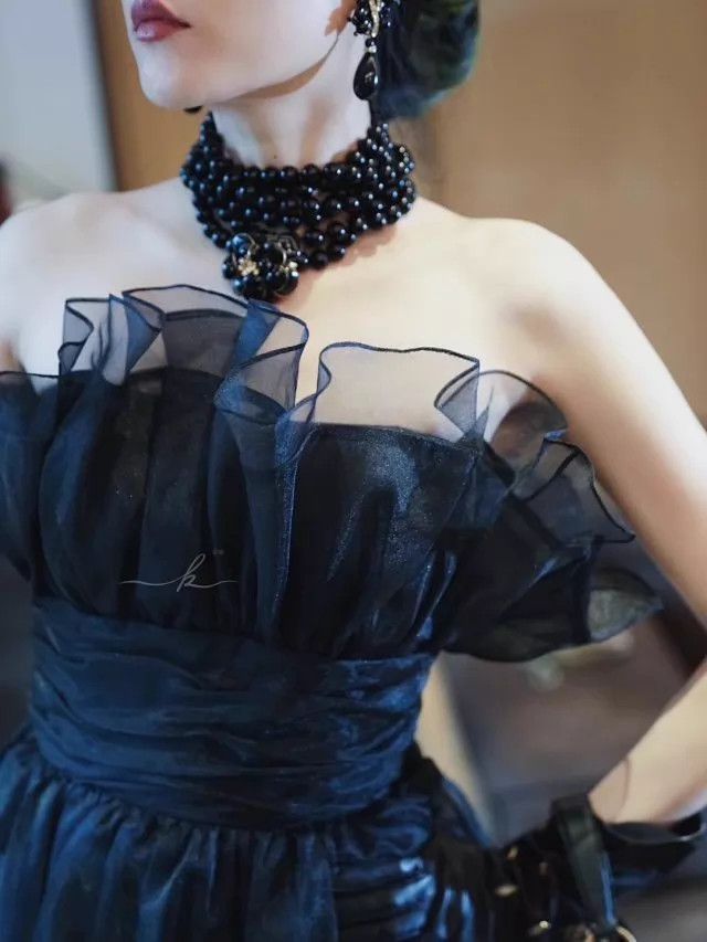 Other Victor Costa Vintage 80s Black Tulle Cocktail Dress Size 6 Size M / US 6-8 / IT 42-44 - 3 Thumbnail
