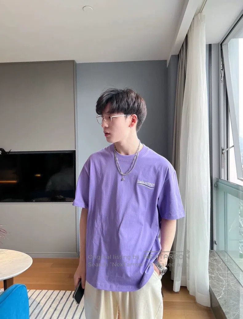Balenciaga Balenciaga White Coke Embroidered Purple T-Shirt Size US XS / EU 42 / 0 - 9 Thumbnail