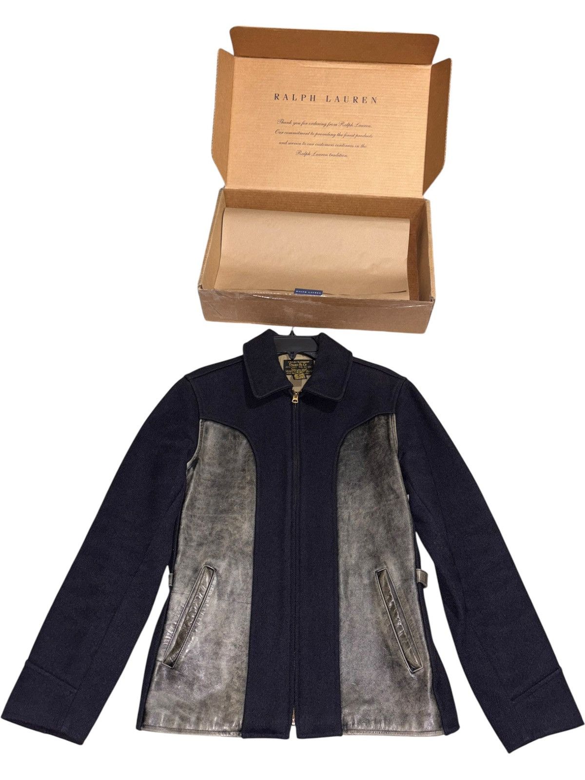 RRL Ralph Lauren Vintage RRL Wool Leather Union Military Jacket avant garde Size US S / EU 44-46 / 1 - 2 Thumbnail