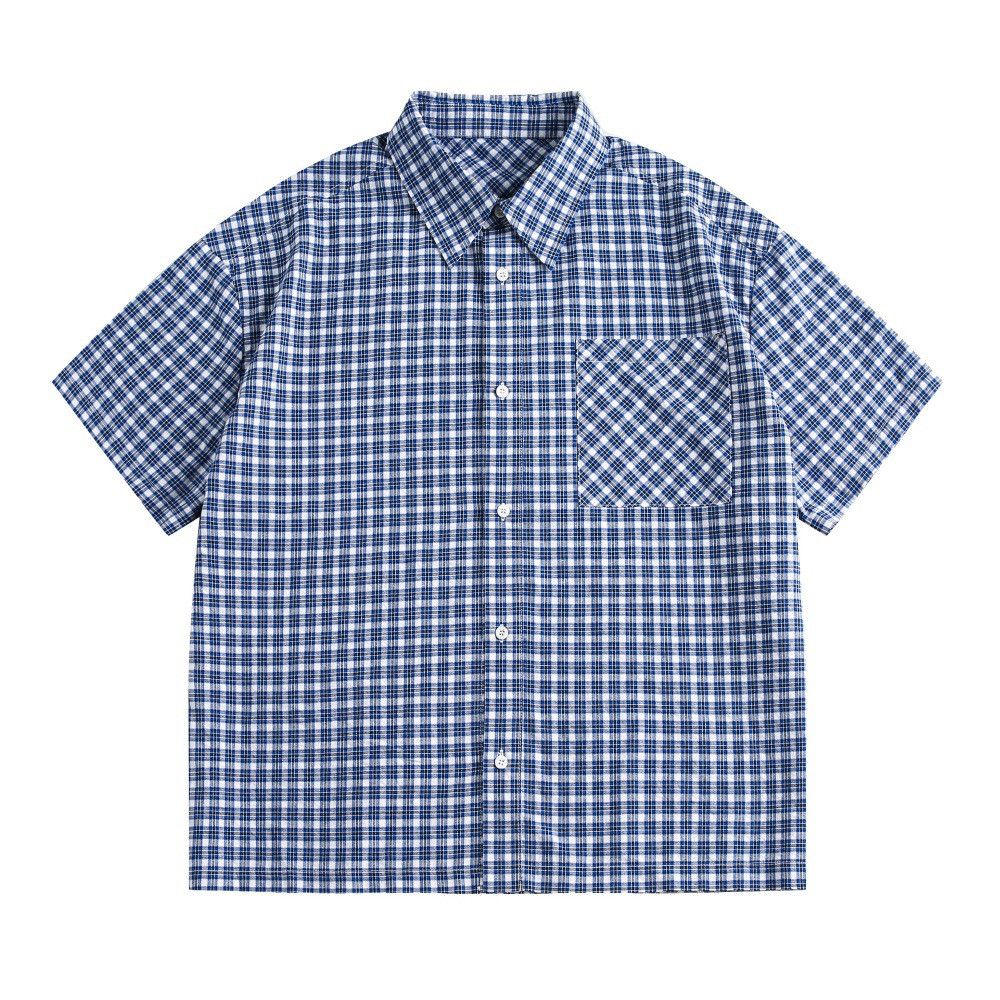 Japanese Brand × Vintage Men's Japanese cargo loose casual plaid short-sleeved shirt Size US M / EU 48-50 / 2 - 1 Thumbnail