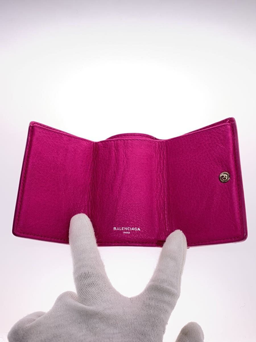 Balenciaga Balenciaga Paper Tiny Leather Bi-Fold Wallet Pink Size ONE SIZE - 4 Thumbnail