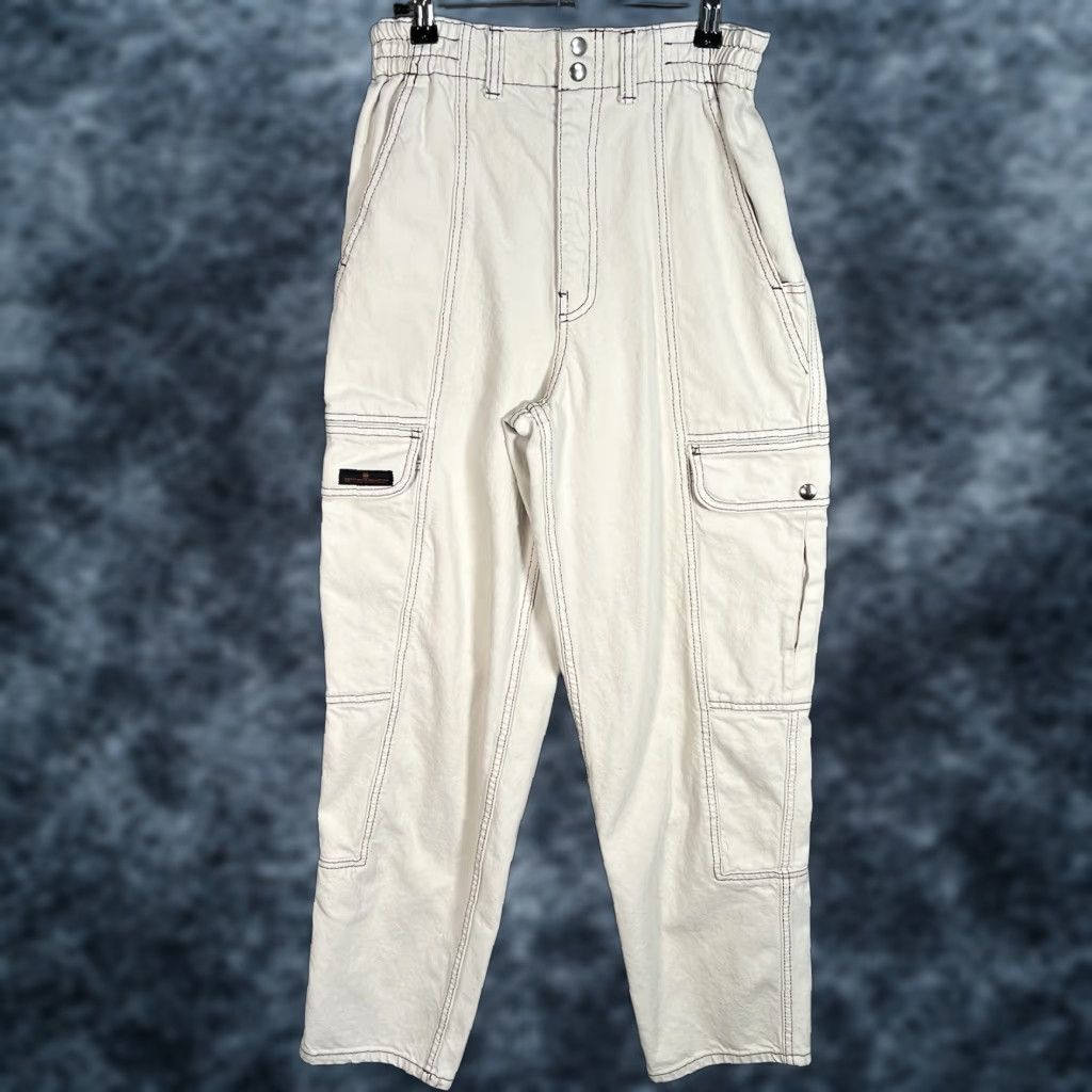 Urban Outfitters VINTAGE Urban Outfitters BDG Cream Relaxed SKATE Cargo Baggy Denim Women’s 27 Ivory Size ONE SIZE - 1 Thumbnail