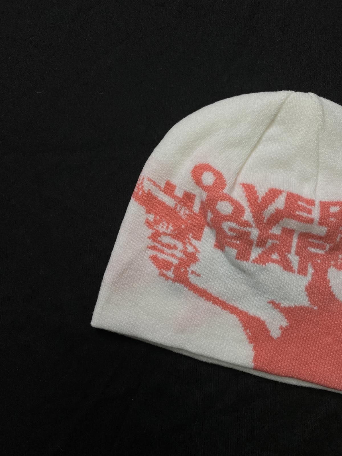 Japanese Brand Y2k Anime Pattern No Cuff Knit Reversible Beanie Hat White Size ONE SIZE - 3 Thumbnail