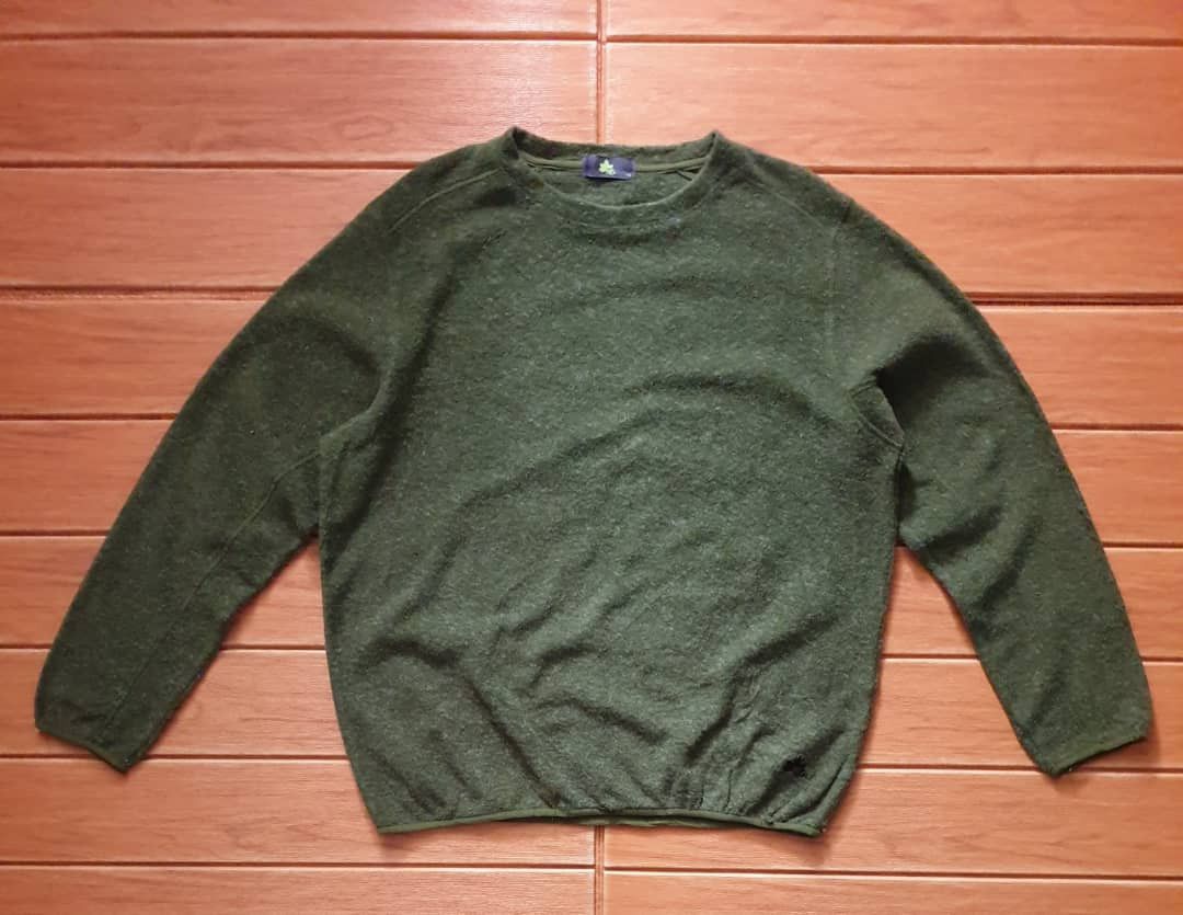 Japanese Brand Logos green utility outdoor wool sweatshirt Size US XL / EU 56 / 4 - 1 Thumbnail