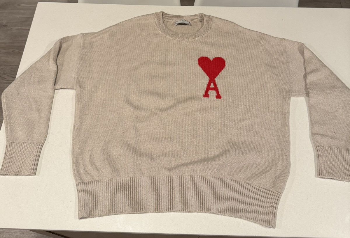 AMI Classic Beige Ami Sweater Size US L / EU 52-54 / 3 - 1 Thumbnail