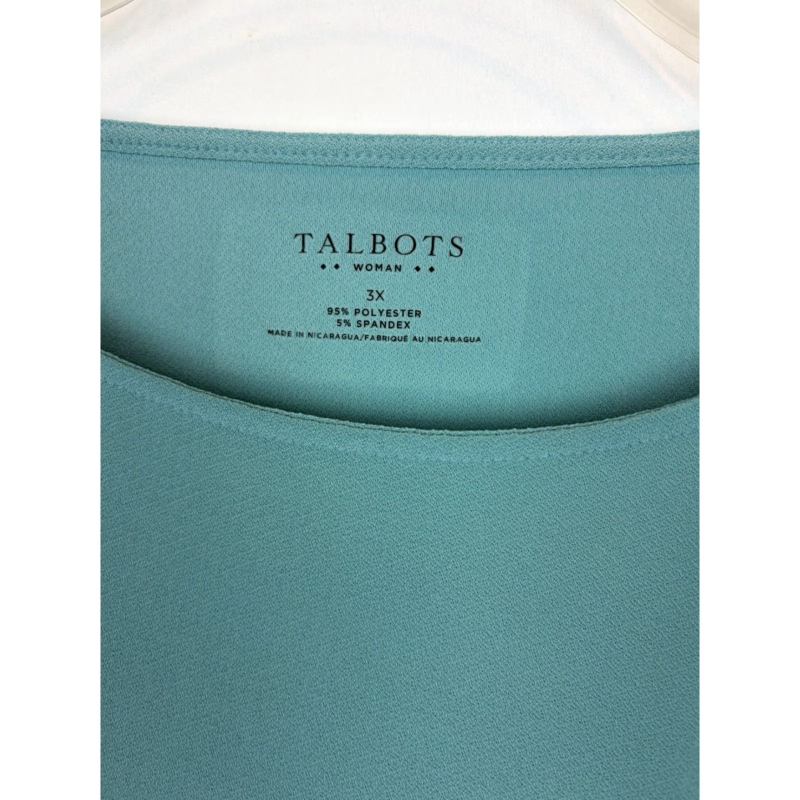 Talbots Talbots Blouse Womens 3X Pullover Teal Long Sleeve Casual Stretch Ruched Side Size XXL / US 16-18 / IT 52-54 - 3 Thumbnail