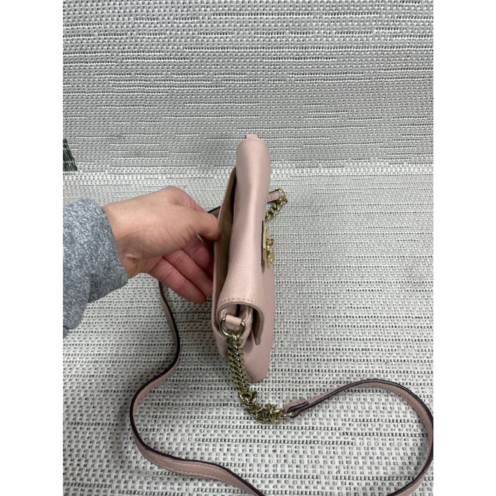 Calvin Klein Calvin Klein Bag Pink Leather Gold Lock Inner Zip Pocket Chain Strap Crossbody Women Small Size ONE SIZE - 5 Thumbnail