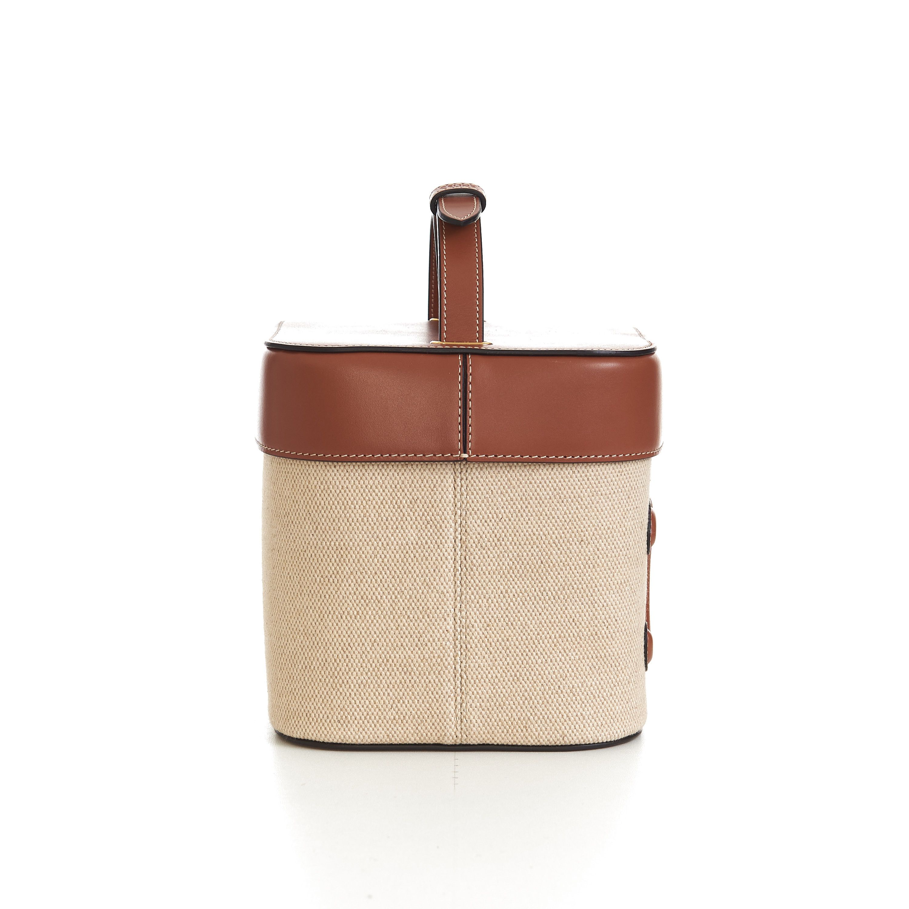 Celine Medium Box Cuir Triomphe In Natural Textile & Tan Calfskin Size ONE SIZE - 15 Thumbnail