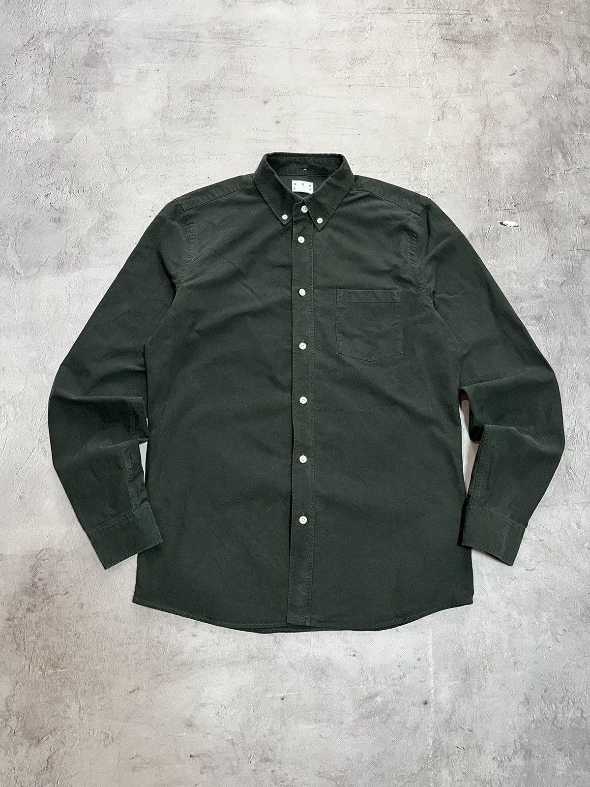 Asket Oxford Pocket Shirt Dark Green