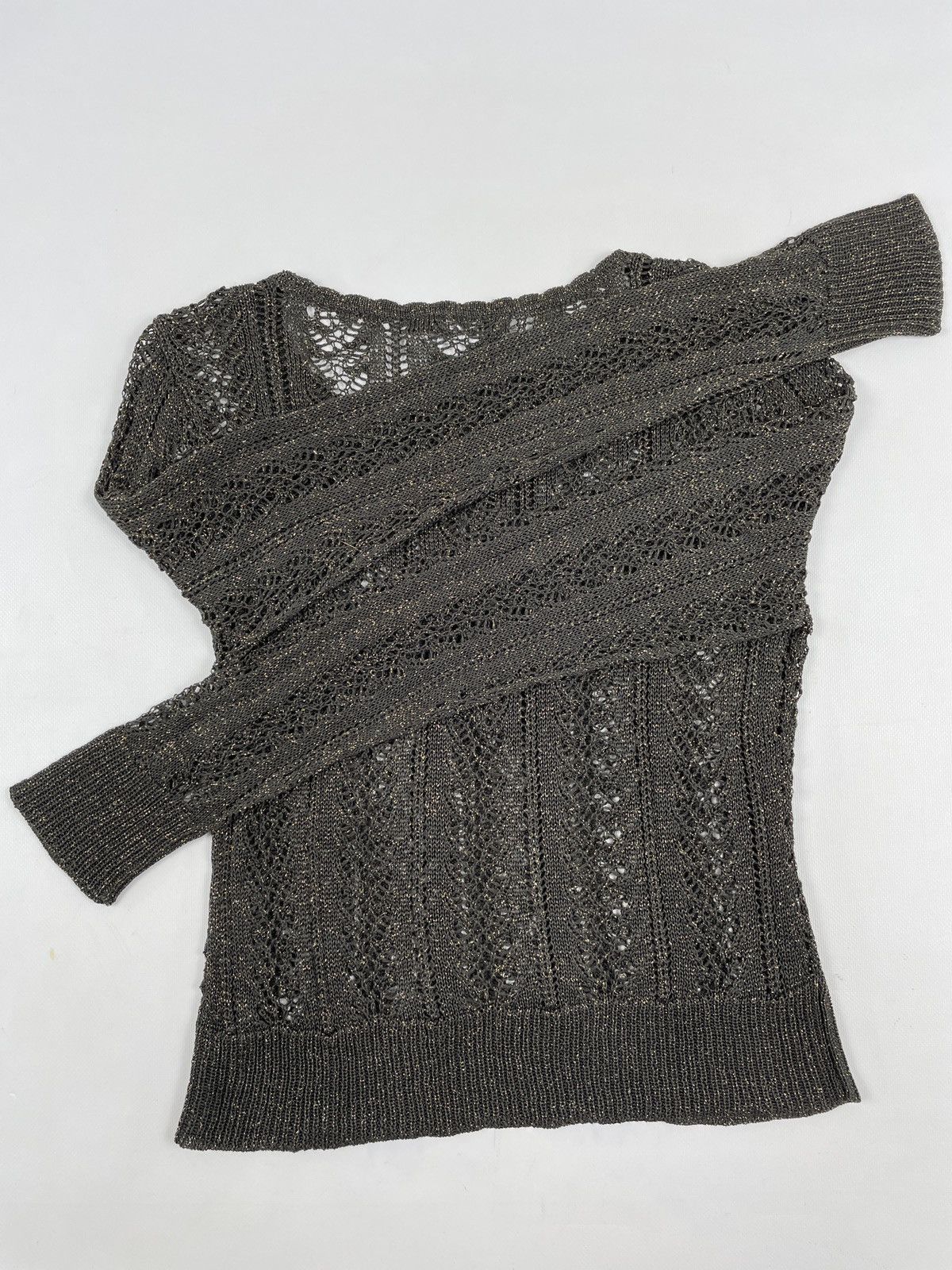 Iris von Arnim PERUVIAN CONNECTION Knit Cotton Lurex Top L/S Jumper Sweater Size M / US 6-8 / IT 42-44 - 12 Thumbnail