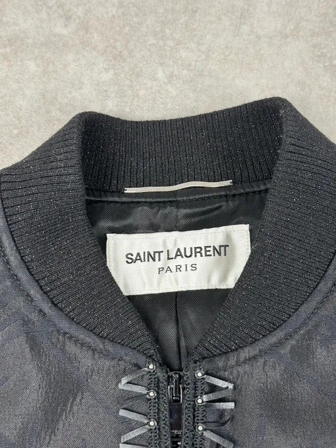 Saint Laurent Paris SS2021 Saint Laurent Black Nylon Ruched Zip Bomber Jacket Size XS / US 0-2 / IT 36-38 - 10 Thumbnail
