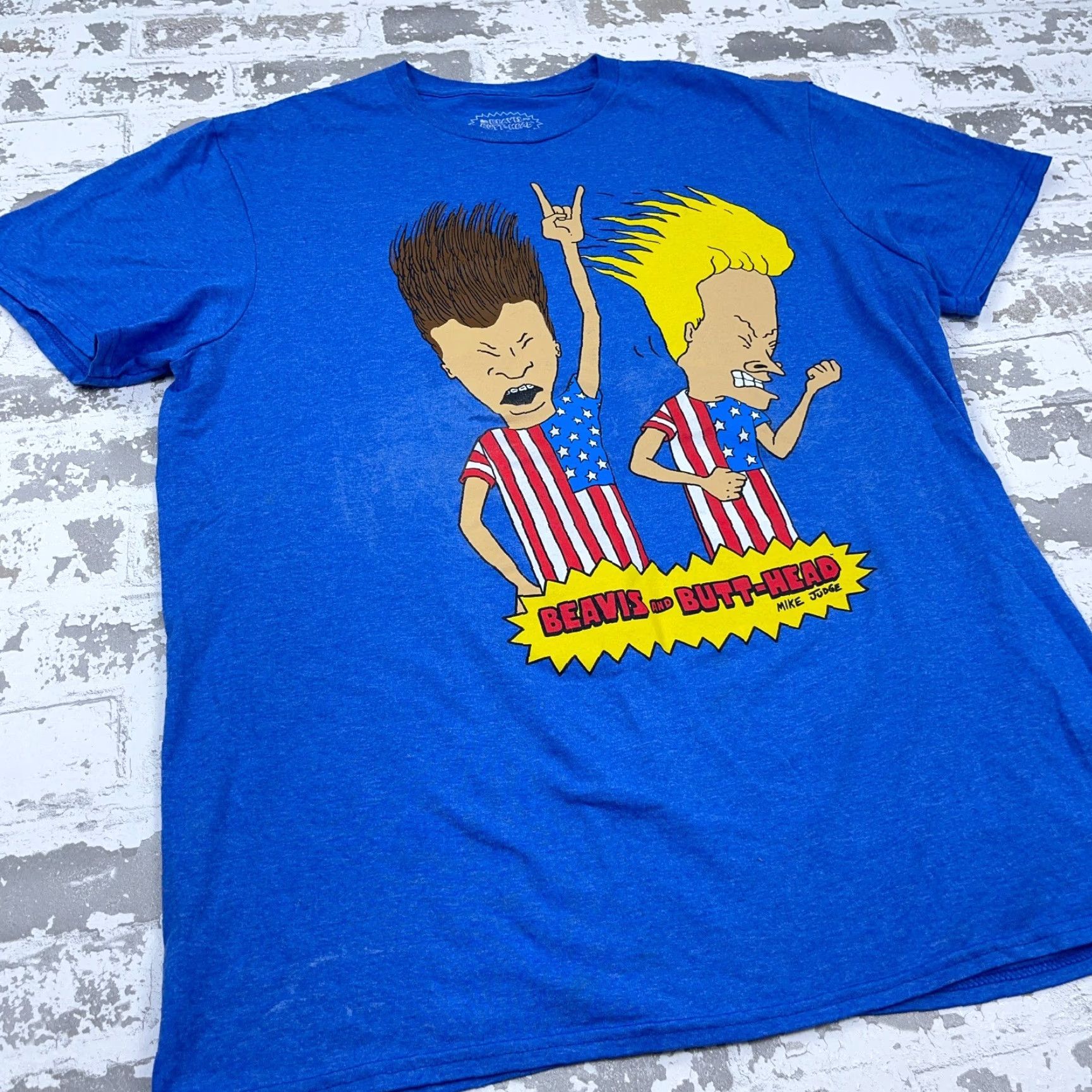 Vintage Bevis And Butt Head Shirt Men L Blue Tee Cartoon Retro Viacom T-Shirt Crew Neck Short Sleeve Graphic Print Logo All Seasons Comfort Jersey Cotton Size US L / EU 52-54 / 3 - 3 Thumbnail