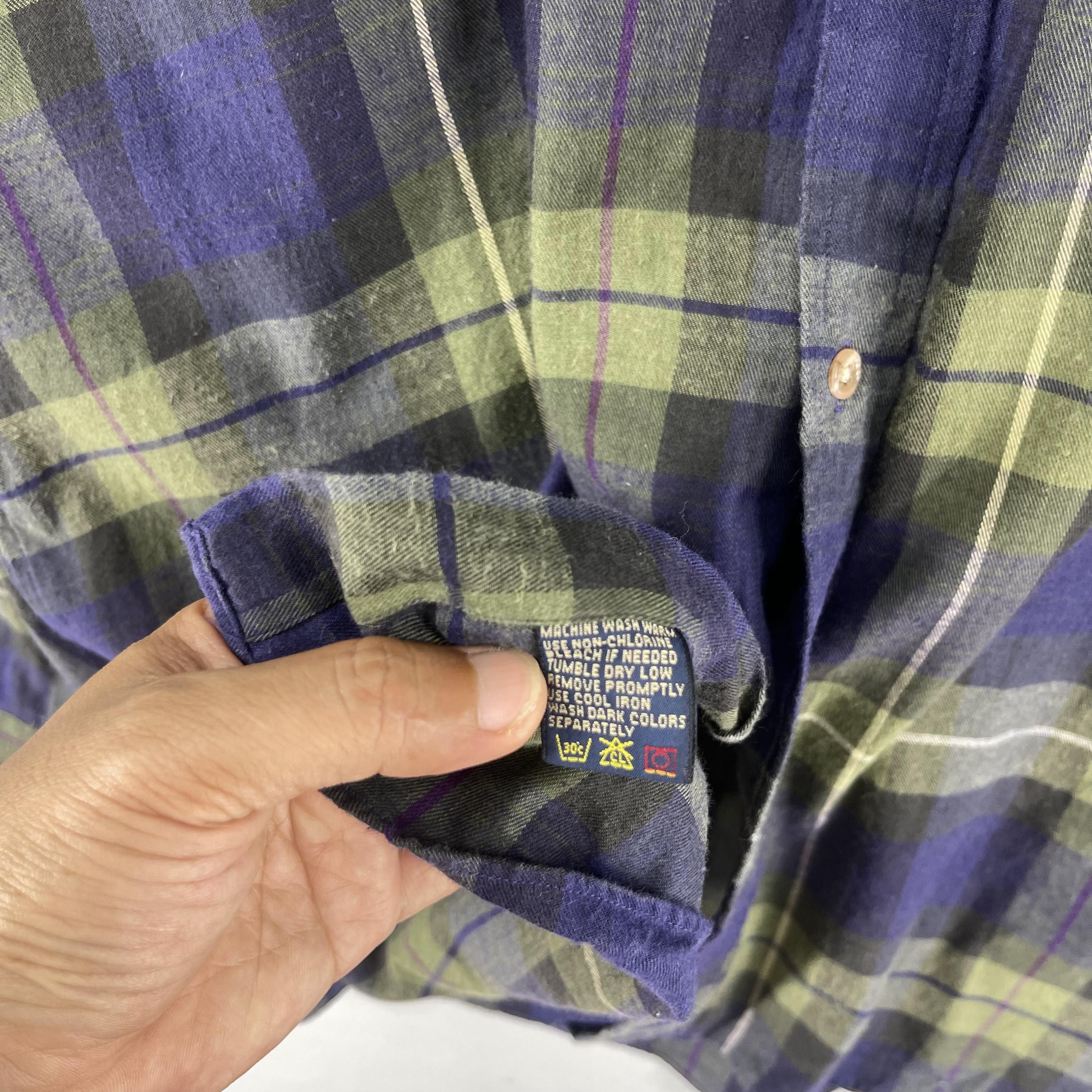Flannel × Japanese Brand × Vintage Vintage Plaid Tartan Blue/Green Checkered Flannel Shirt Size US XL / EU 56 / 4 - 6 Thumbnail