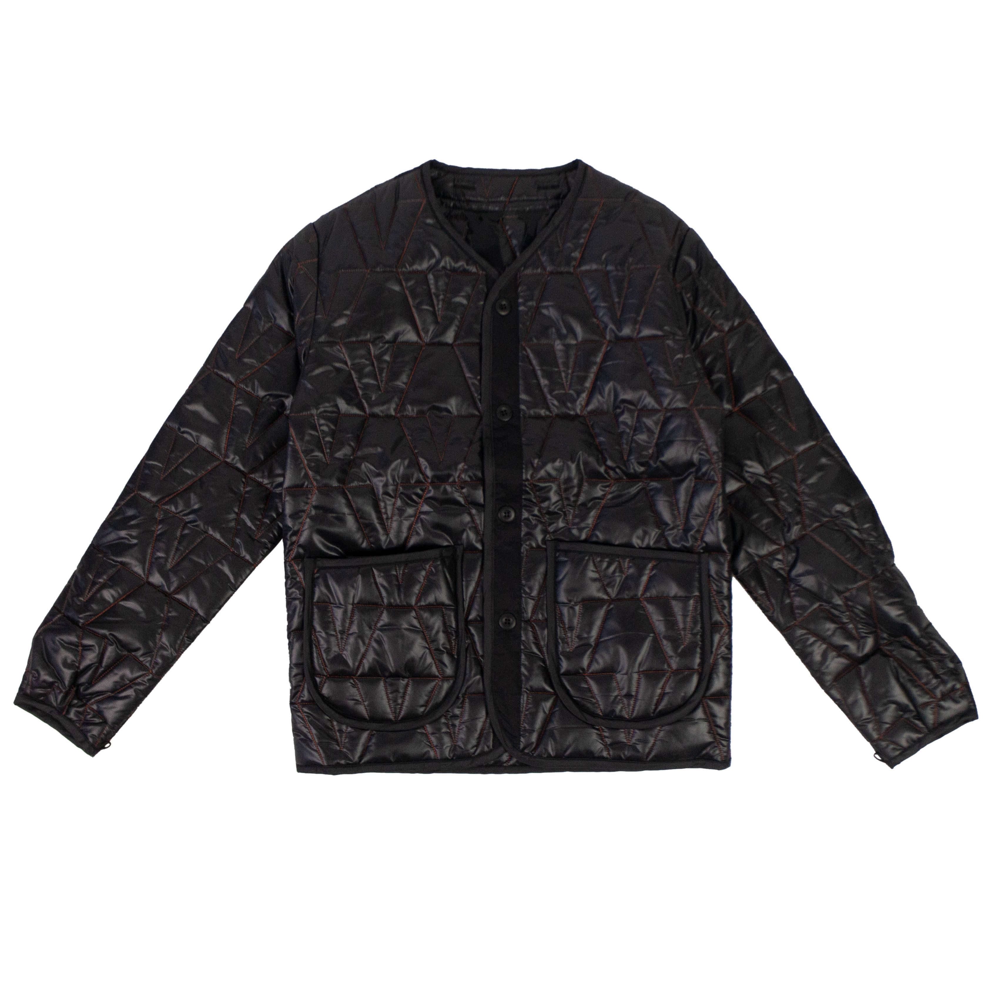 image of Vlone Black V Logo Quilted Jacket Size Xl, Men's