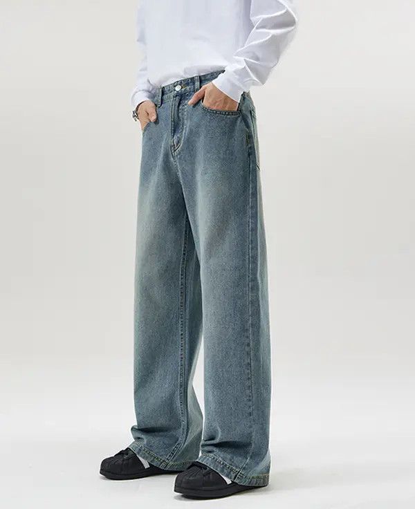 Japanese Brand Fumina x Miyu Men's American loose straight wide-leg jeans Size US 32 / EU 48 - 3 Thumbnail