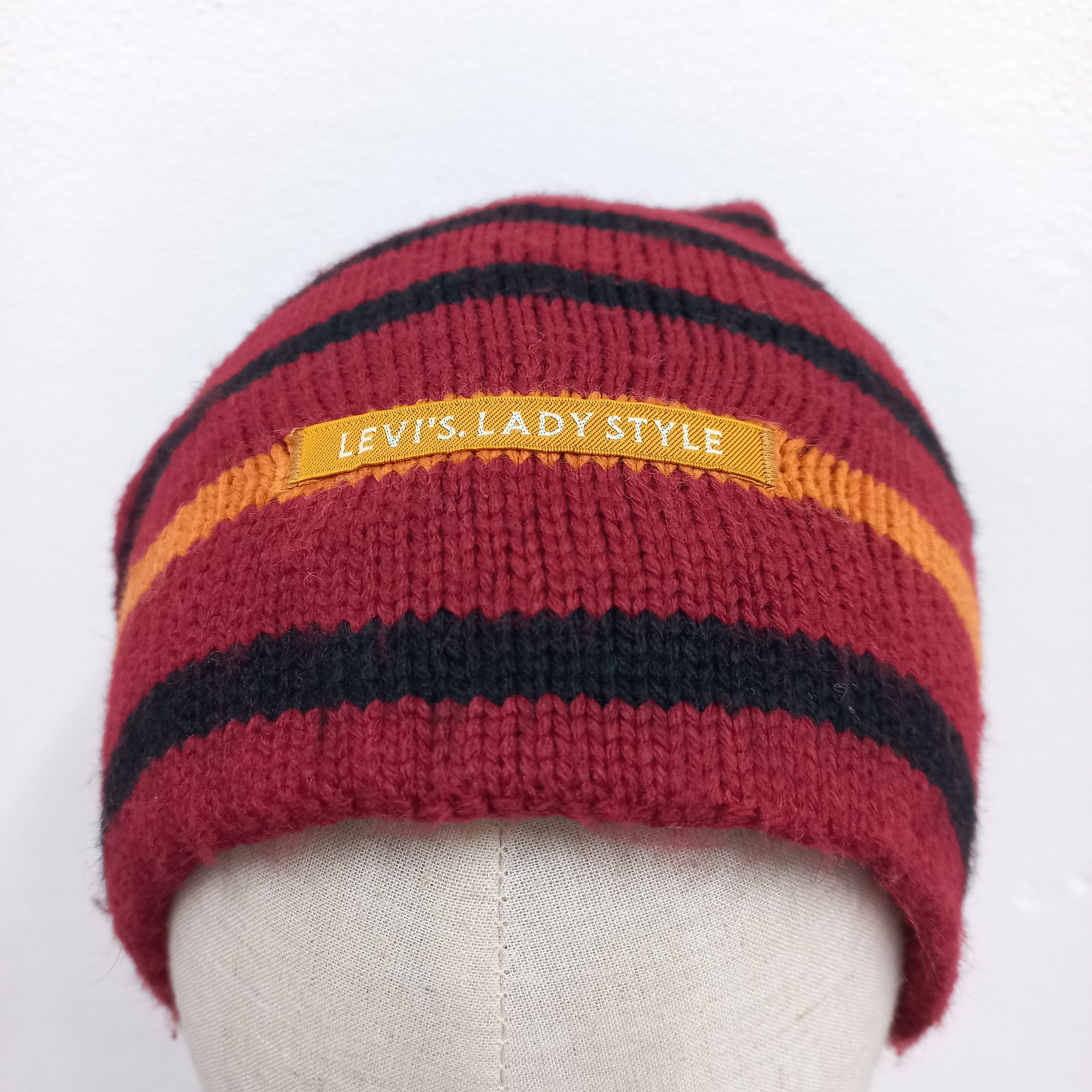 Levi's Vintage Clothing 💥Levis lady style by levis stripes pull on beanie hat Size ONE SIZE - 3 Thumbnail