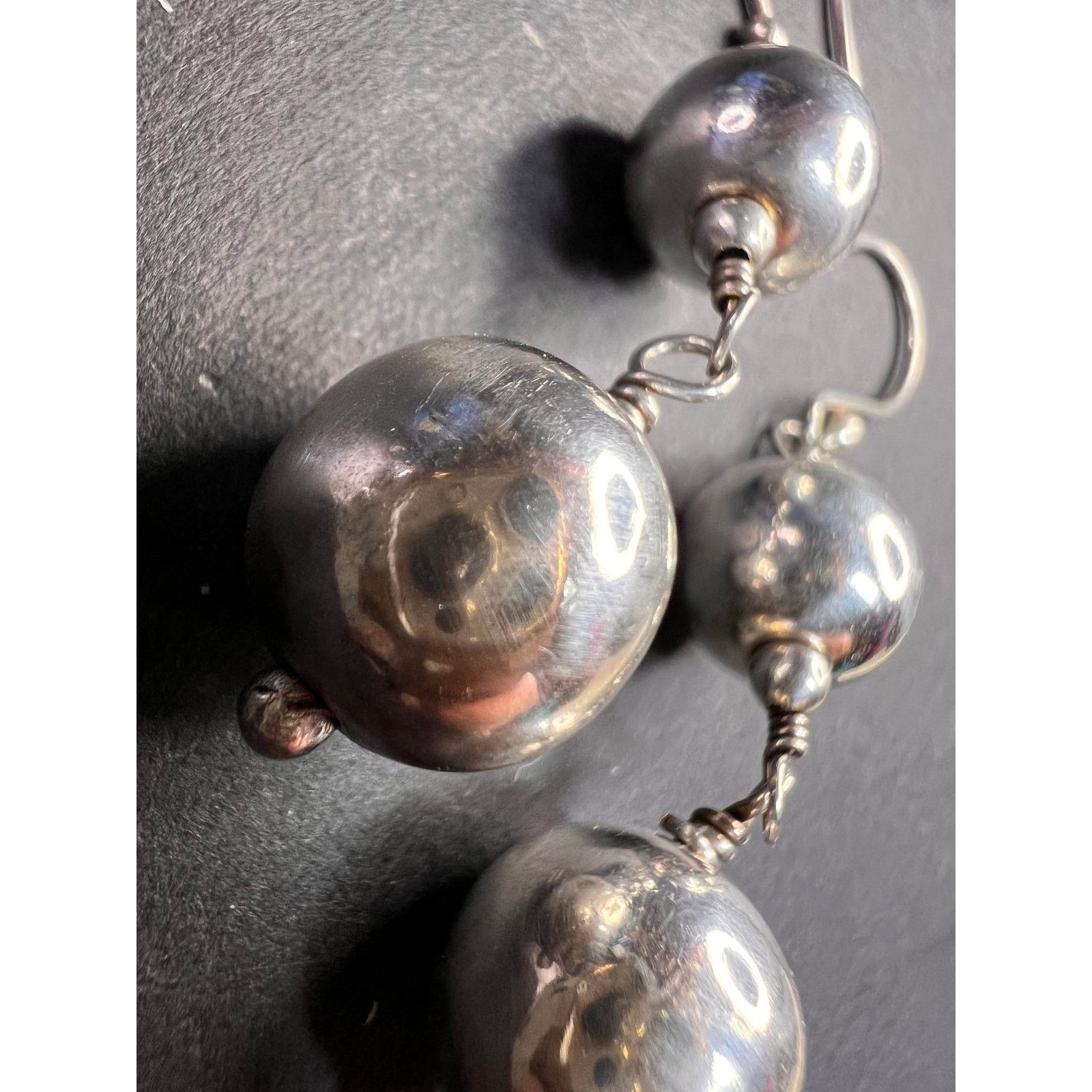 Other Vintage sterling silver graduated ball dangling earrings Size ONE SIZE - 4 Thumbnail