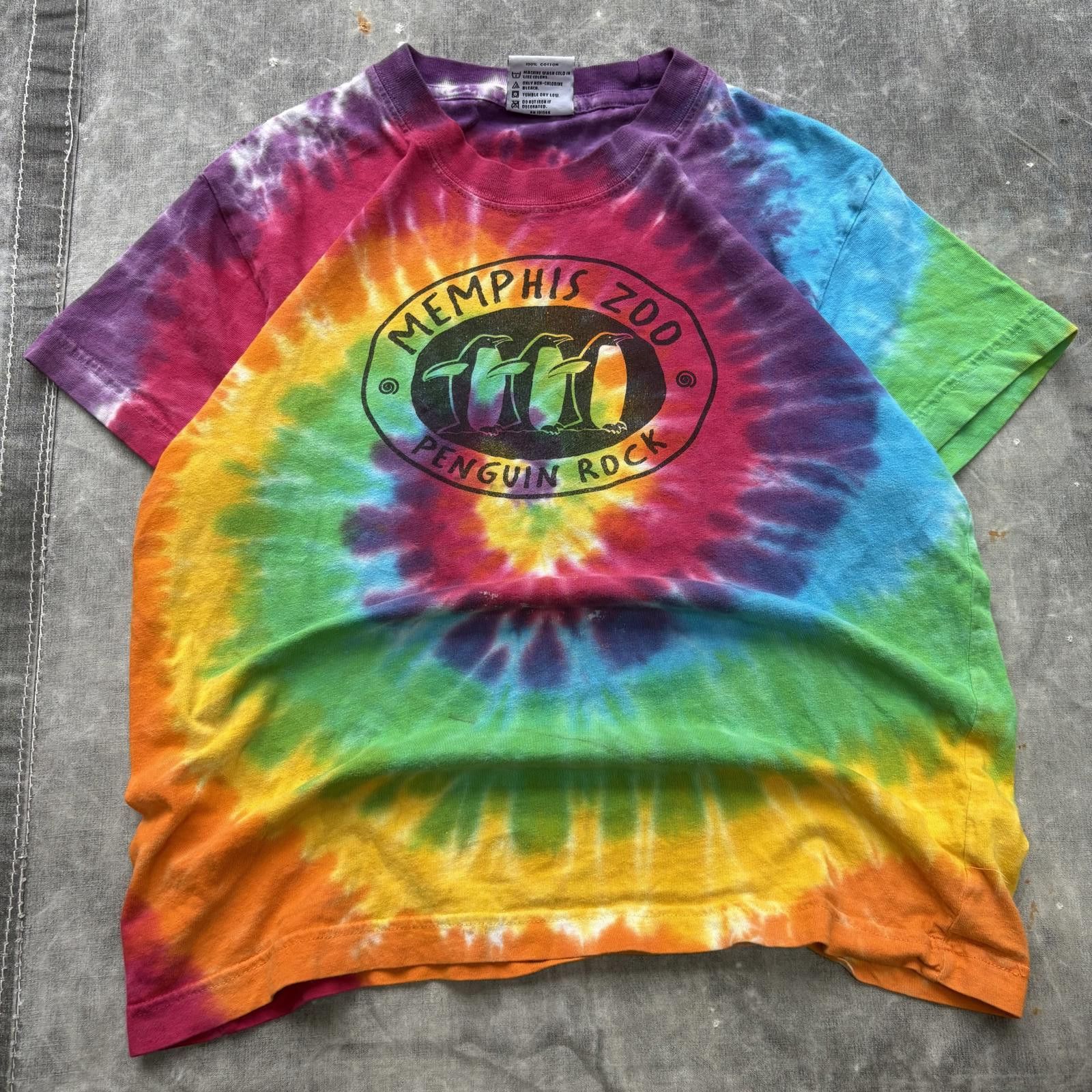 Vintage Vintage Y2K Tie Dye Memphis Zoo Penguin Rock Animal Shirt Size M / US 6-8 / IT 42-44 - 1 Thumbnail