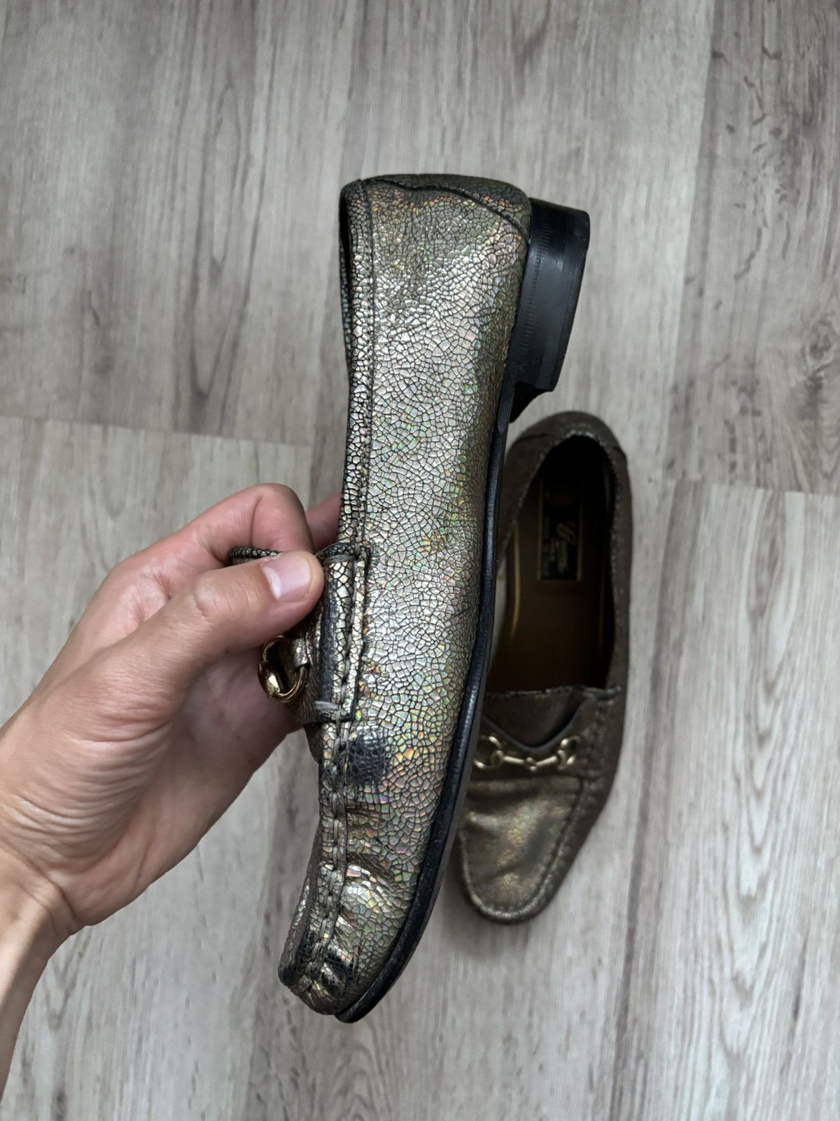 Gucci Gucci Multicolor Foil Leather Horsebit Loafers Women EU 39 Size US 8 / IT 38 - 7 Thumbnail