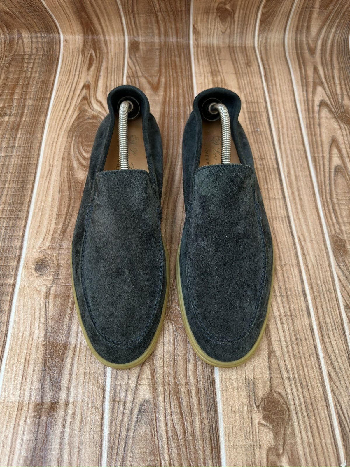 Loro Piana Loro Piana Greeny Blue Suede Summer Walk Loafers Size US 13 / EU 46 - 1 Thumbnail