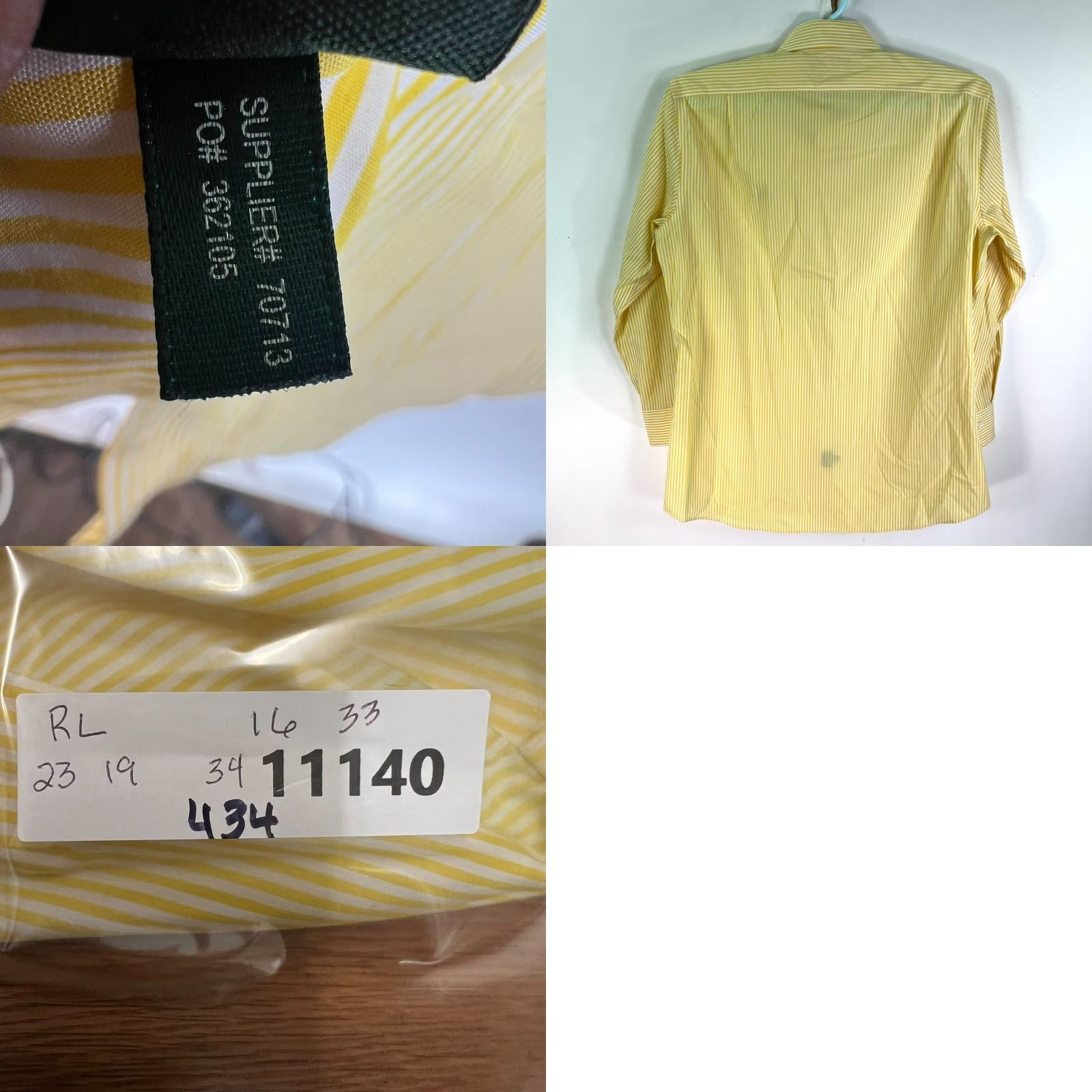 Ralph Lauren Ralph Lauren Slim Fit Button-Down Shirt Men Yellow Striped Non-Iron 16/33 46 Chest Size US L / EU 52-54 / 3 - 8 Thumbnail