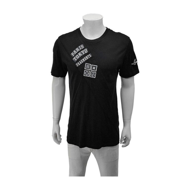 Louis Vuitton Black Cotton Short Sleeve T-Shirt 0089