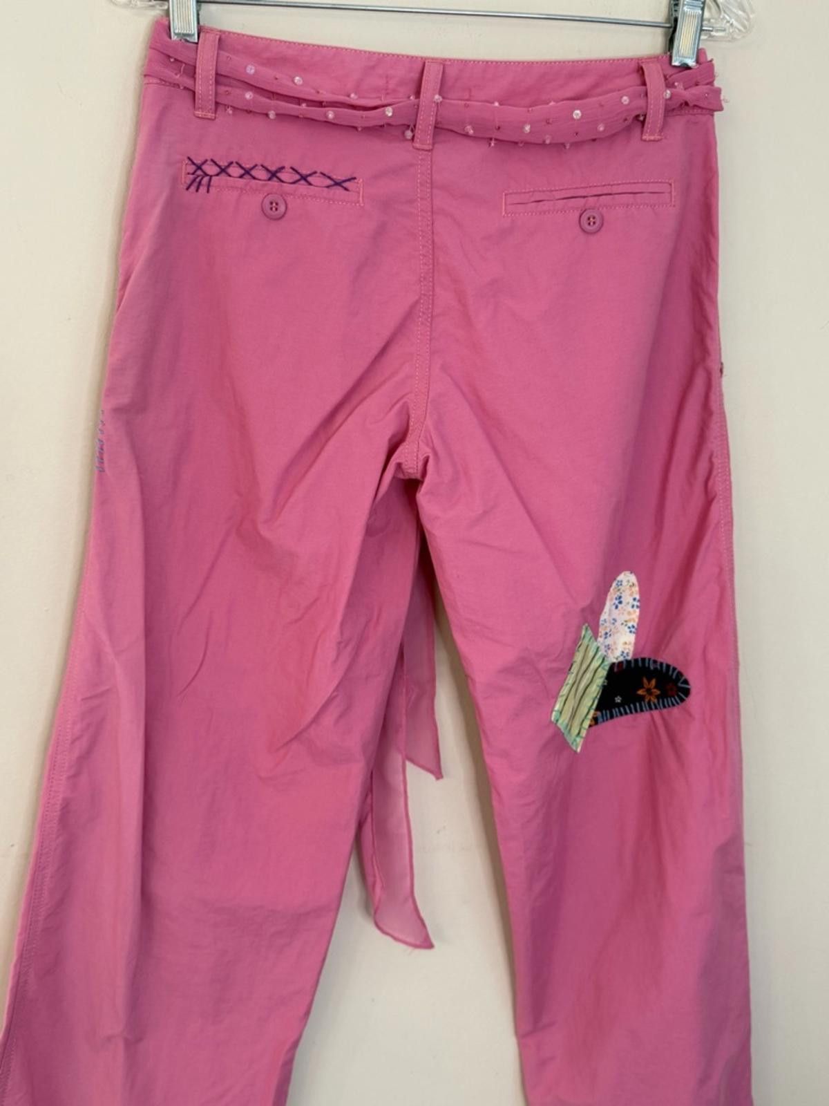 Other Maizy Cummings pants pink patchwork sequin belt SZ SM Size 28" / US 6 / IT 42 - 4 Thumbnail