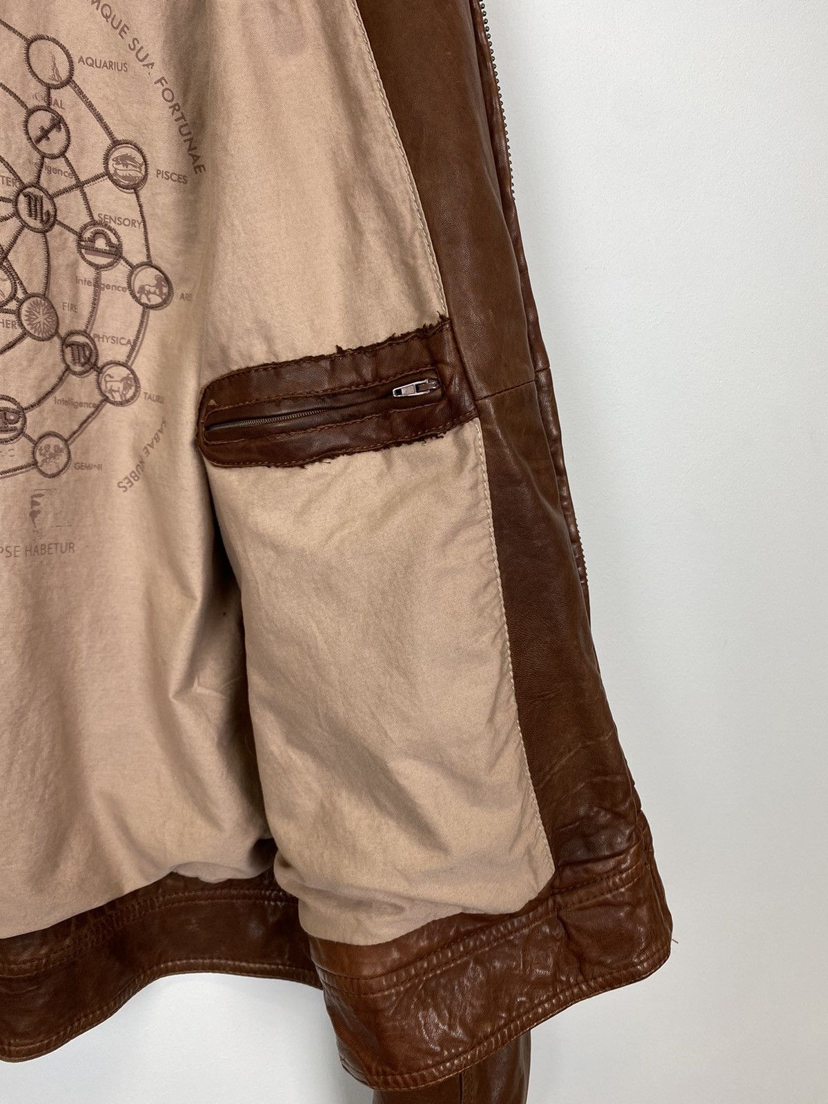 Other Vintage Oakwood Leather Jacket Brown Avant-Garde Japanese Size US L / EU 52-54 / 3 - 8 Thumbnail