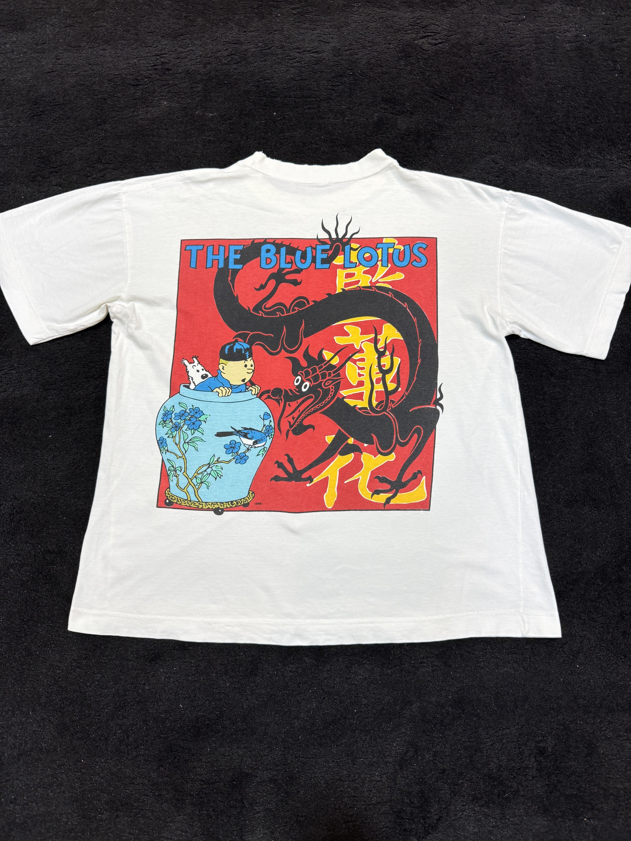 Vintage The Adventure Of Tintin The Blue Lotus T shirt