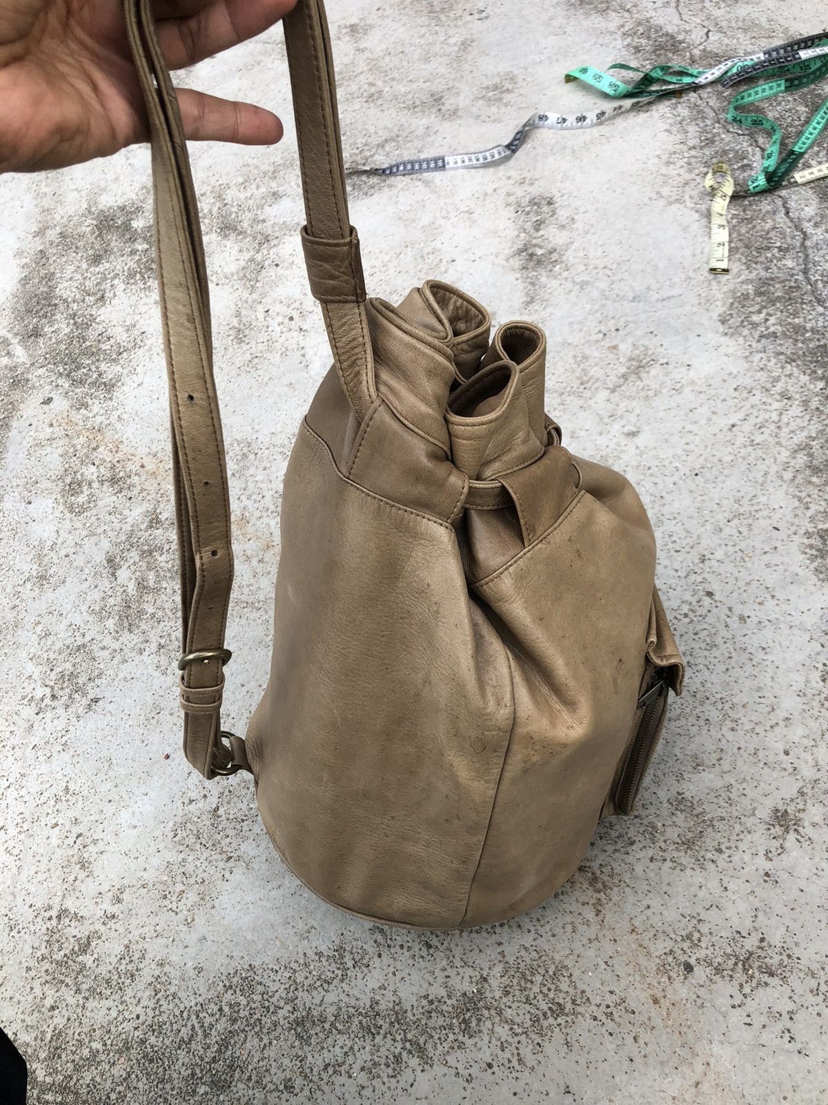 Leather LA CAGE LEATHER DRAWSTRING CROSSBODY BAG Size ONE SIZE - 3 Thumbnail