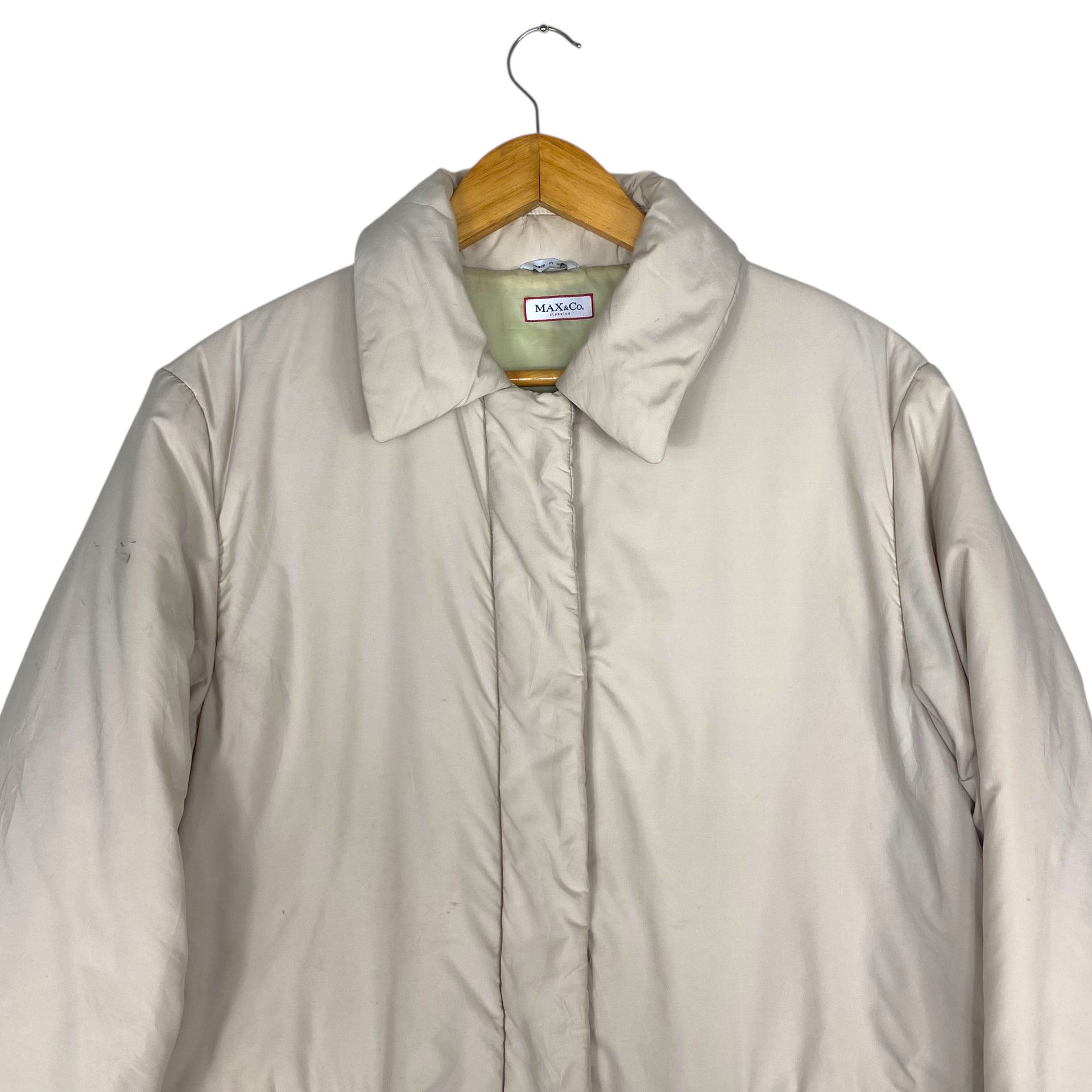 MAX&Co. 💥MAX MARA PADDED SOFT BIEGE JACKET Size L / US 10 / IT 46 - 4 Thumbnail