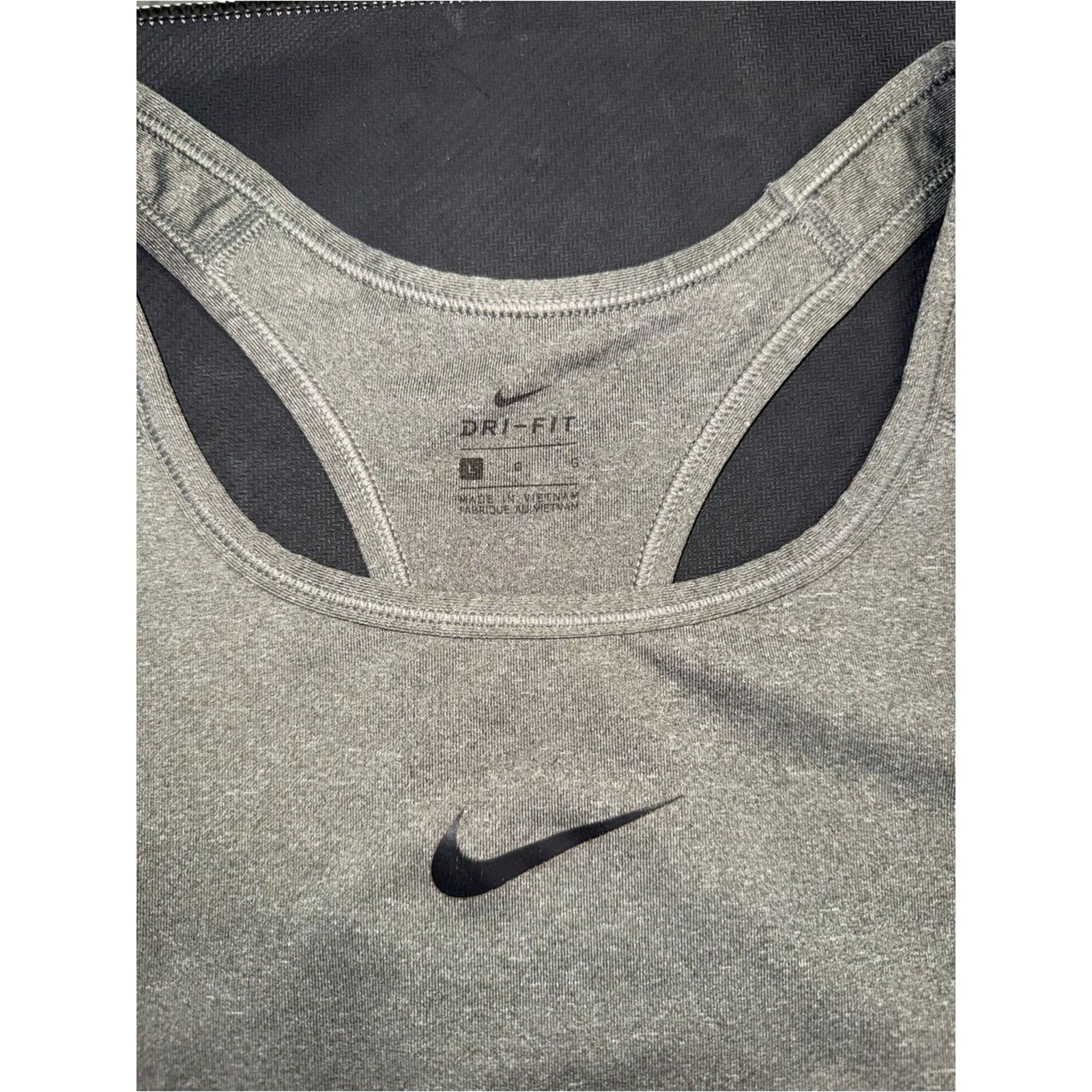 Nike Nike Dri-FIT Gray Racerback Sports Bra Size L / US 10 / IT 46 - 3 Thumbnail