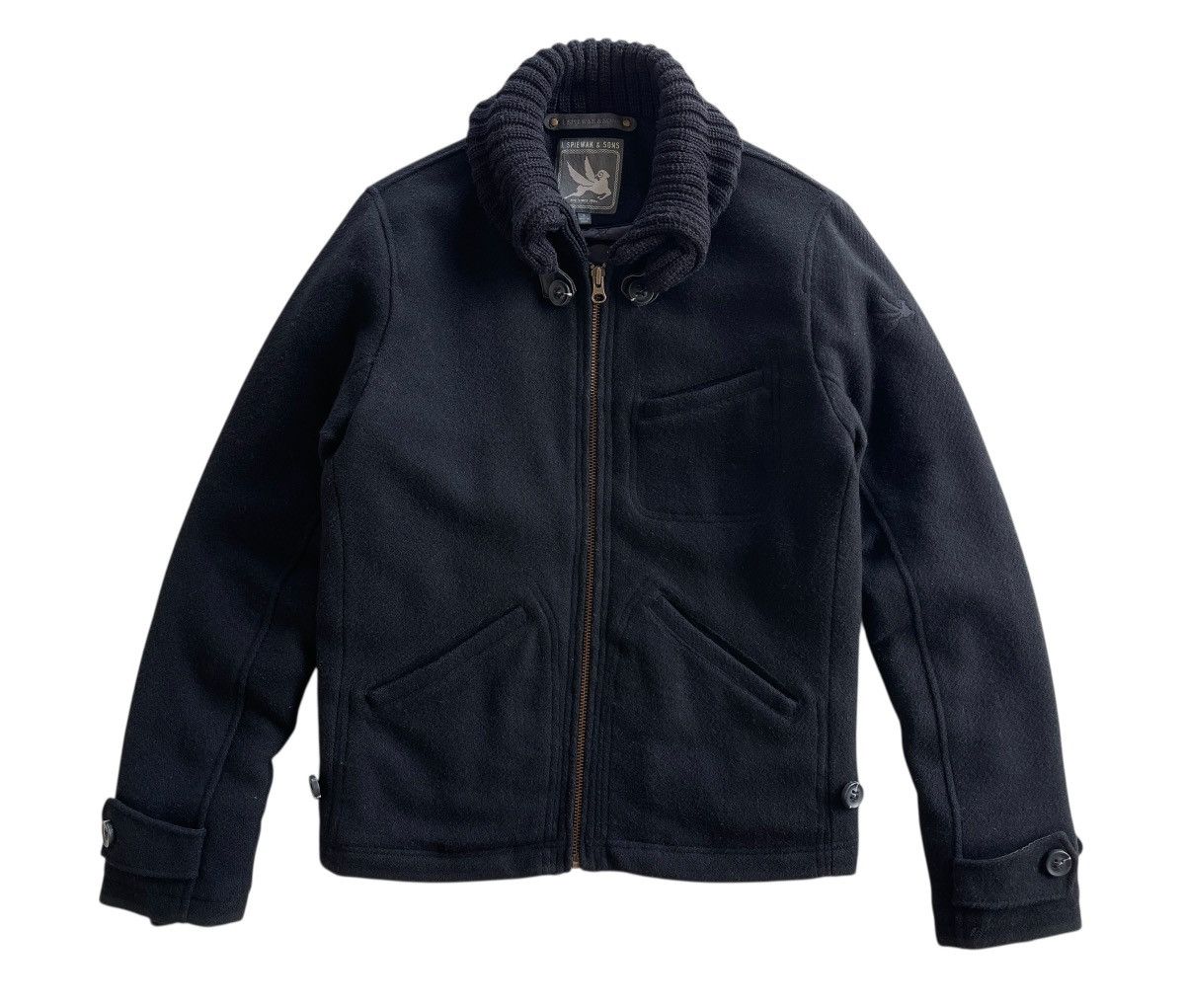 I. Spiewak And Sons Quilted Lined Wool Melton Aviator Thinsulate Jacket Size US S / EU 44-46 / 1 - 2 Thumbnail