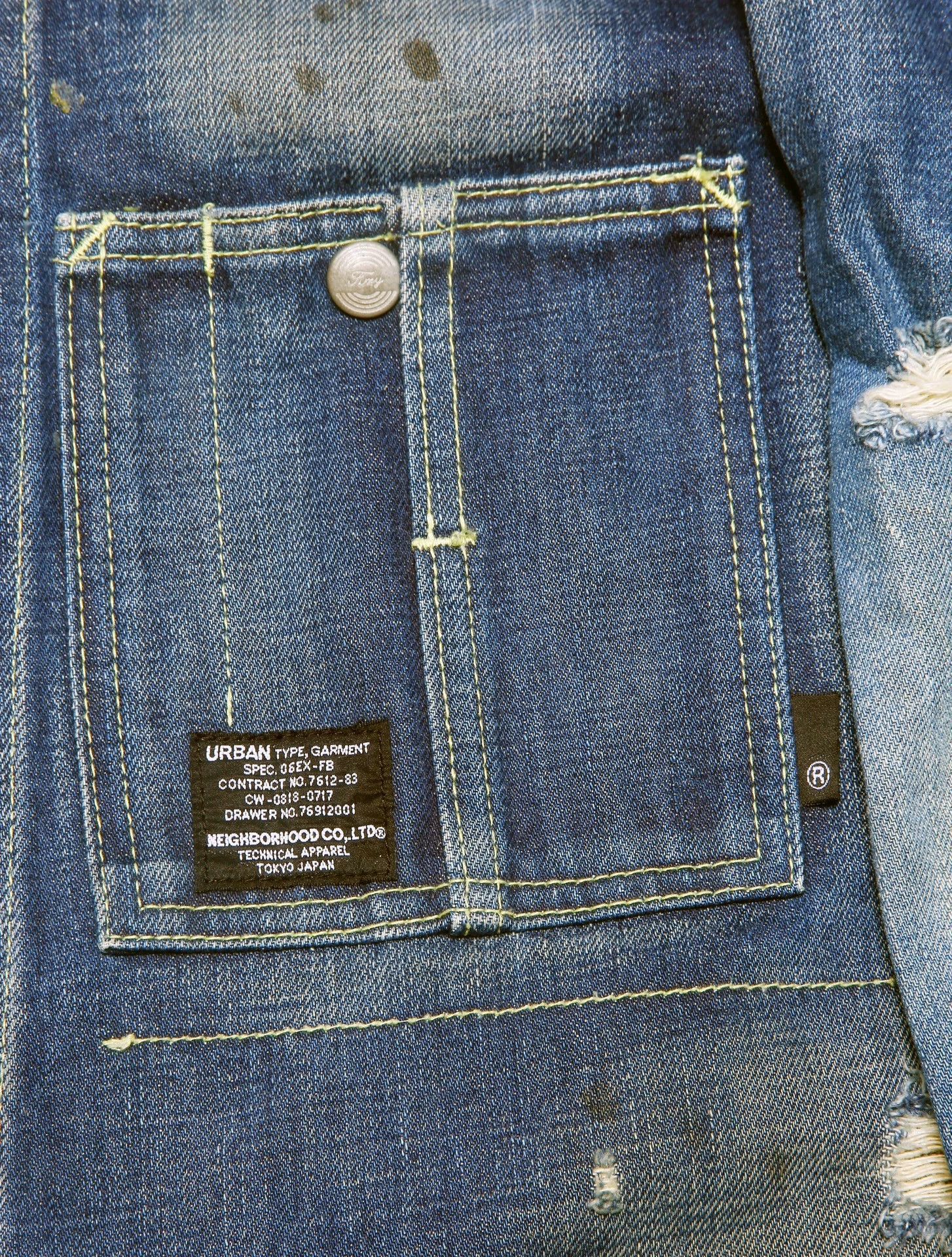 Neighborhood Neighborhood Vintage Denim M Indigo Distressed Oil/Splash Size US M / EU 48-50 / 2 - 4 Thumbnail