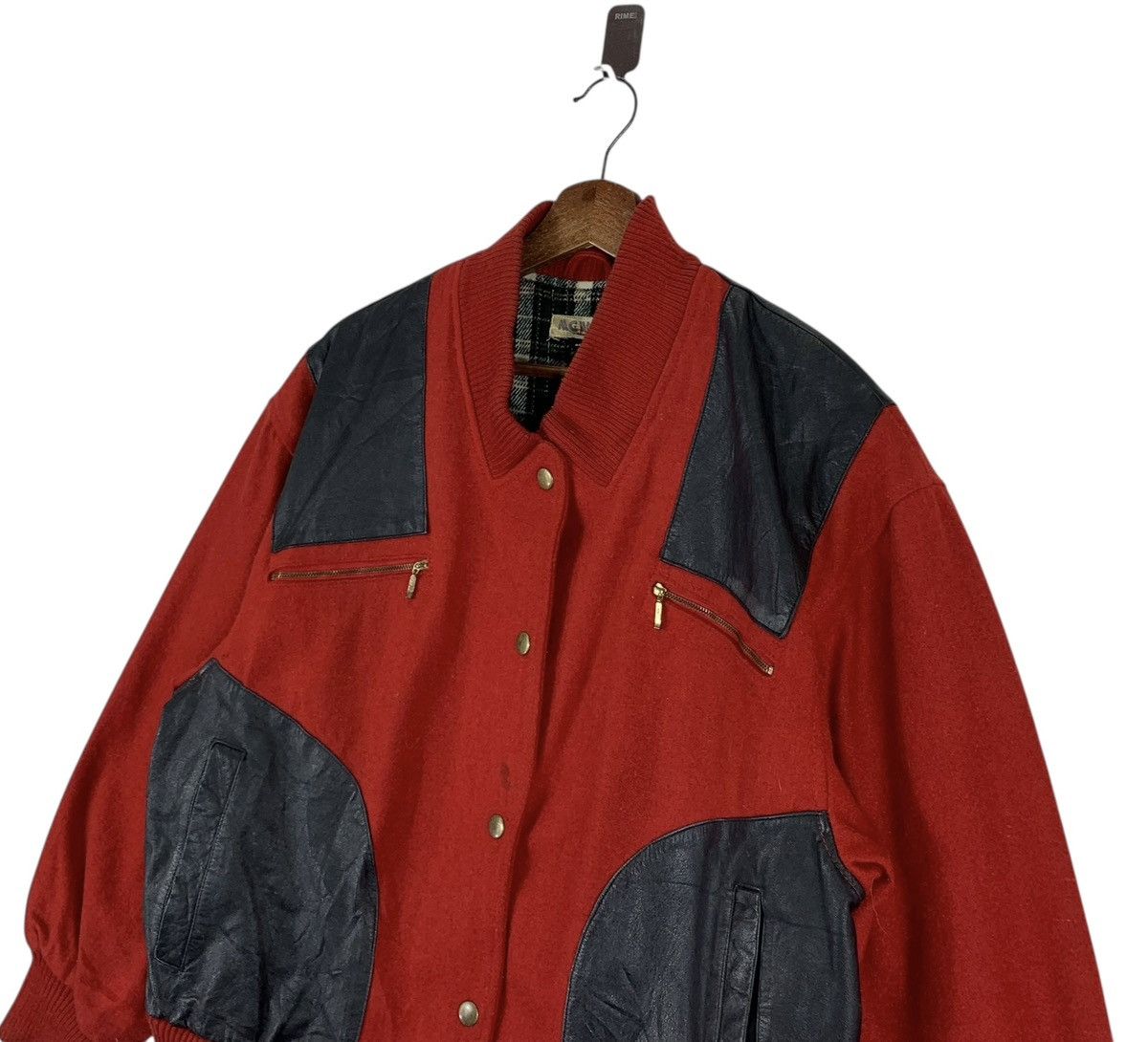 Vintage Vintage Varsity Wool Leather Bomber Jacket Size US M / EU 48-50 / 2 - 3 Thumbnail