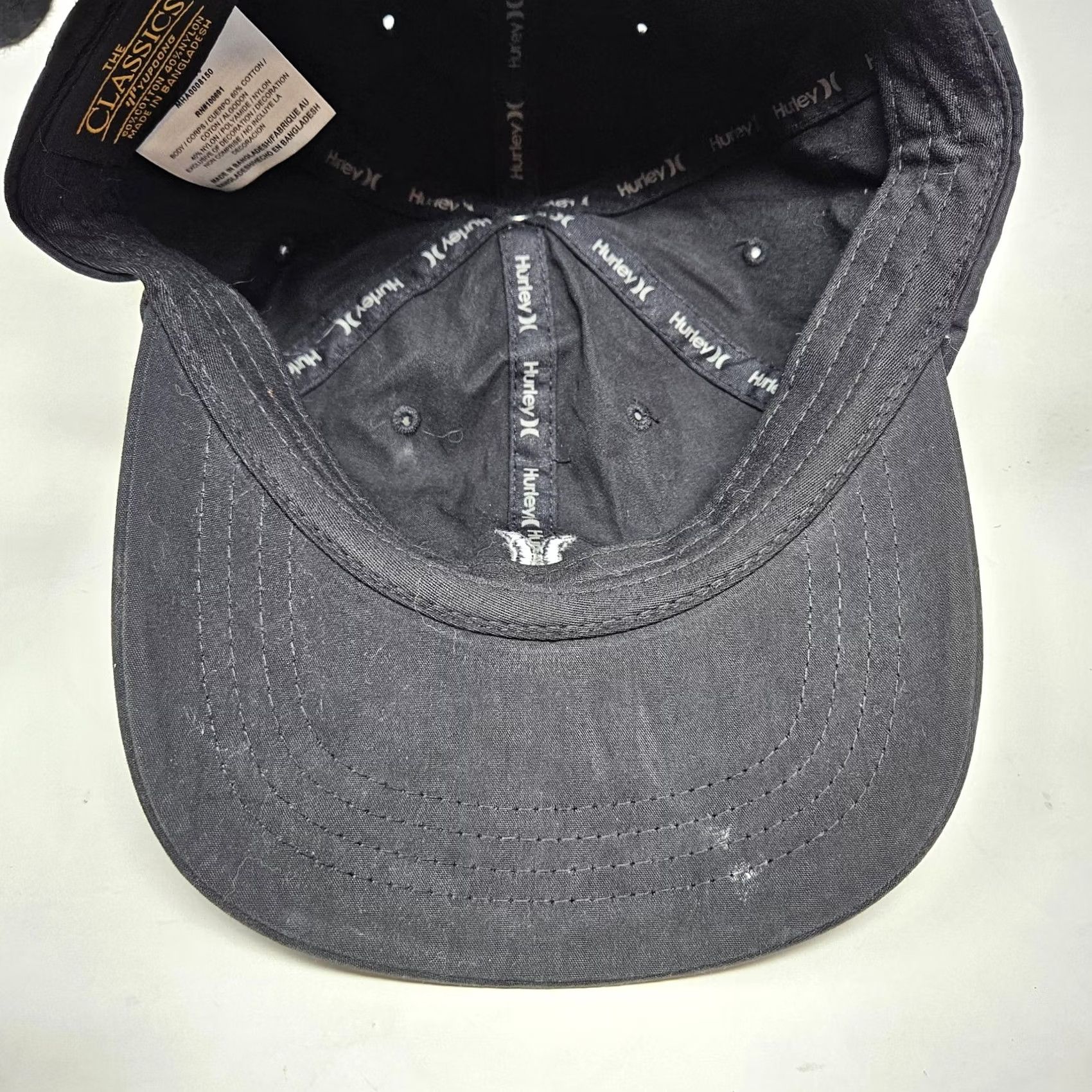 Hurley Hurley Baseball Hat Mens One Size Black Adjustable Yupoong Classics Y2K Cotton Nylon Solid Casual Cap Size ONE SIZE - 6 Thumbnail