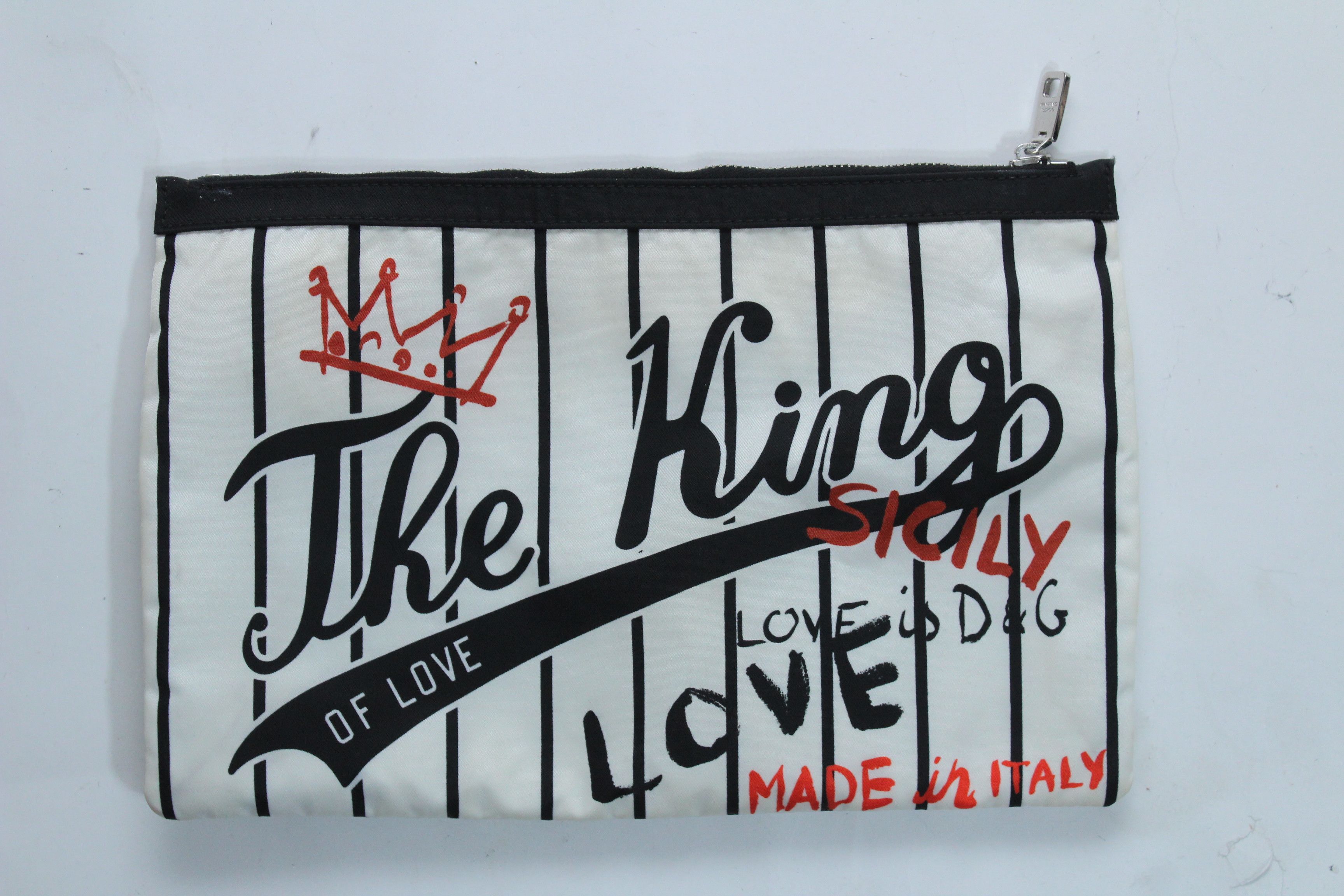 Dolce & Gabbana Dolce & Gabbana "The King of Love" Striped Pouch Bag Size ONE SIZE - 1 Thumbnail