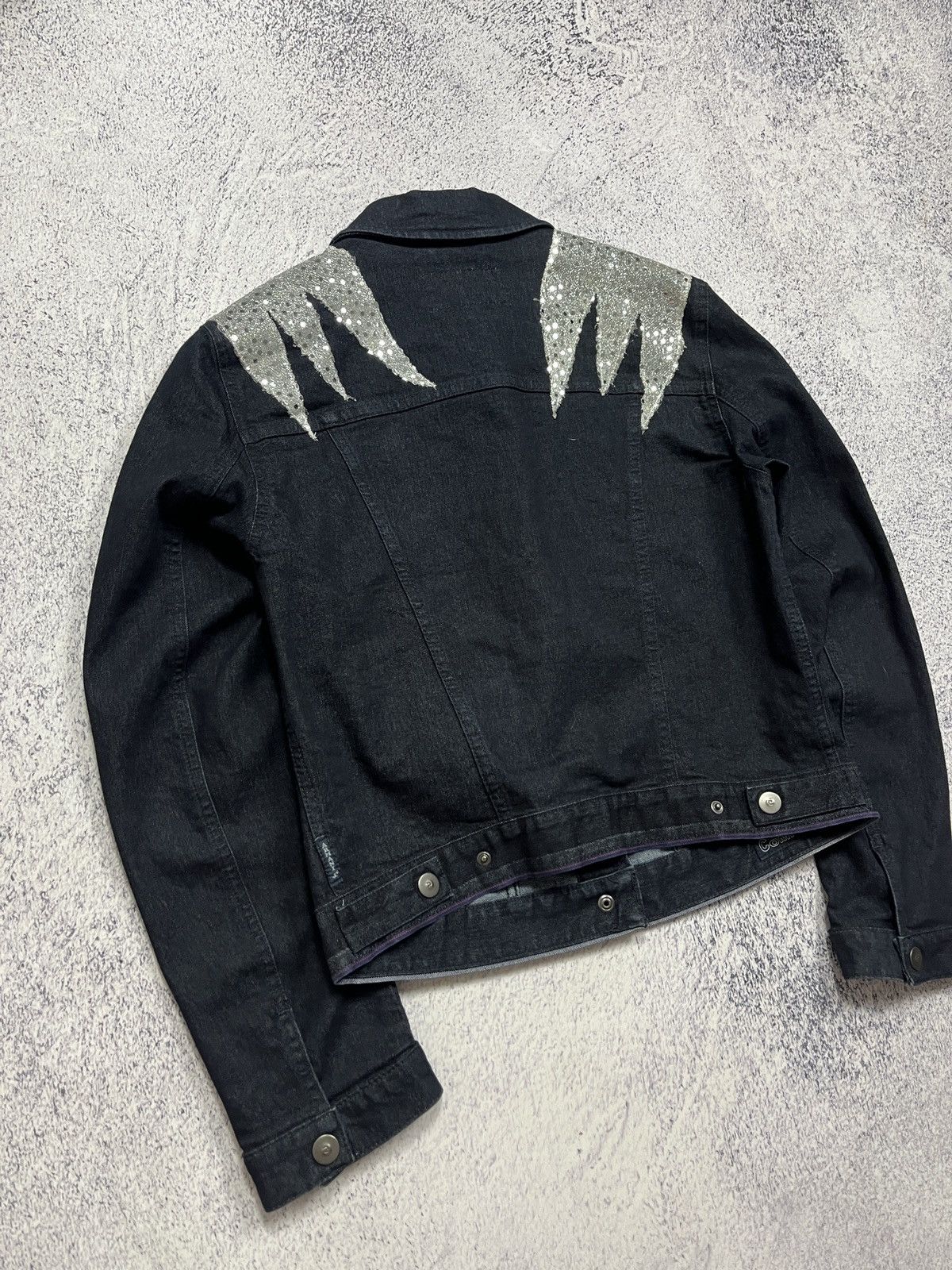 Giorgio Armani Armani Jeans Rare Design Denim Glittered Trucker Jacket Size M / US 6-8 / IT 42-44 - 17 Thumbnail