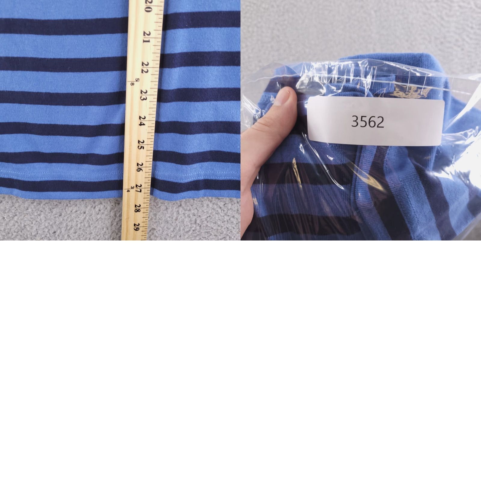 J.Crew J.CREW Sweater Womens Small Blue Stripe Pullover Flare Sleeves Oversized Slouchy V-Neck Knit Pattern: Striped Jeans Shirt? Size S / US 4 / IT 40 - 8 Thumbnail