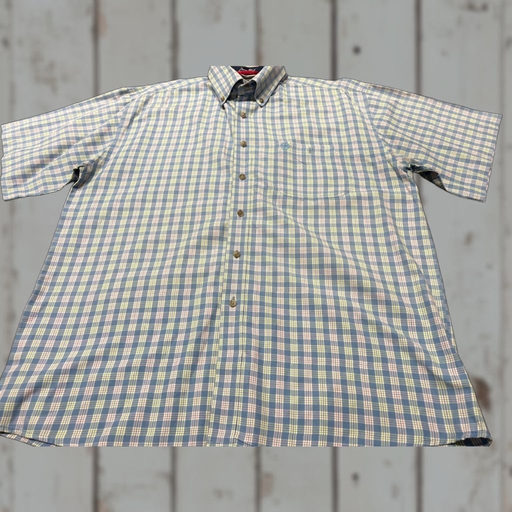Wrangler Wrangler Shirt Mens XL Blue Plaid George Strait Button Western Cowboy Cut Rodeo Size US XL / EU 56 / 4 - 1 Thumbnail