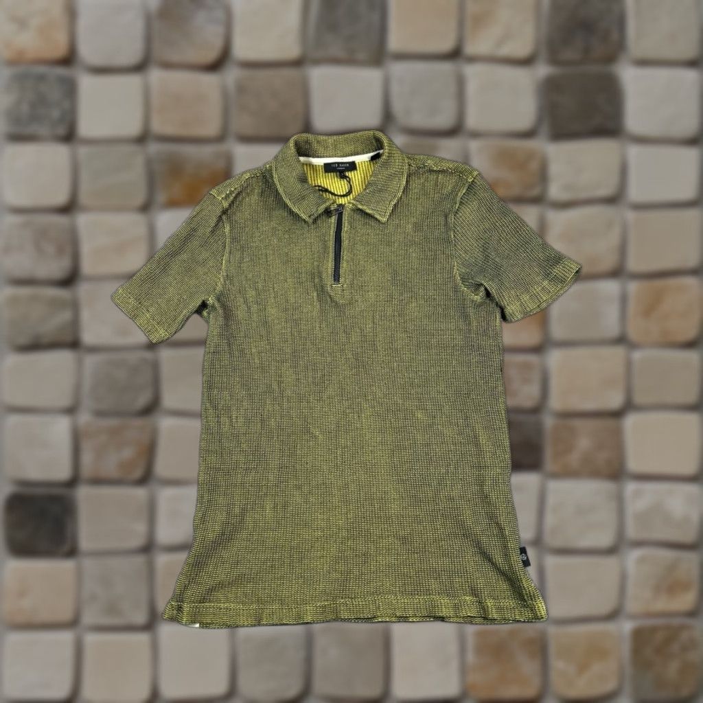 Ted Baker Ted Baker London Polo Shirt Mens M Green Cotton Quarter Zip Short Sleeve Knit Collar Polo Golf Brand Ted Baker Mens Polo Shirt Green M Regular Fit Size US M / EU 48-50 / 2 - 1 Thumbnail