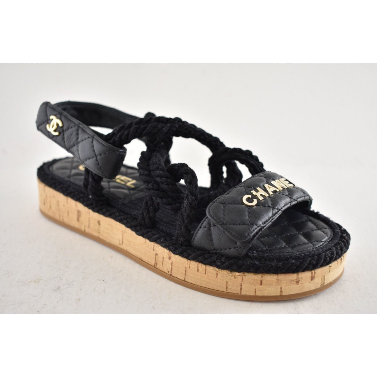 Chanel Chanel REV Black Gold Cord Rope CC Quilted Mule Ankle Size US 6 / IT 36 - 3 Thumbnail