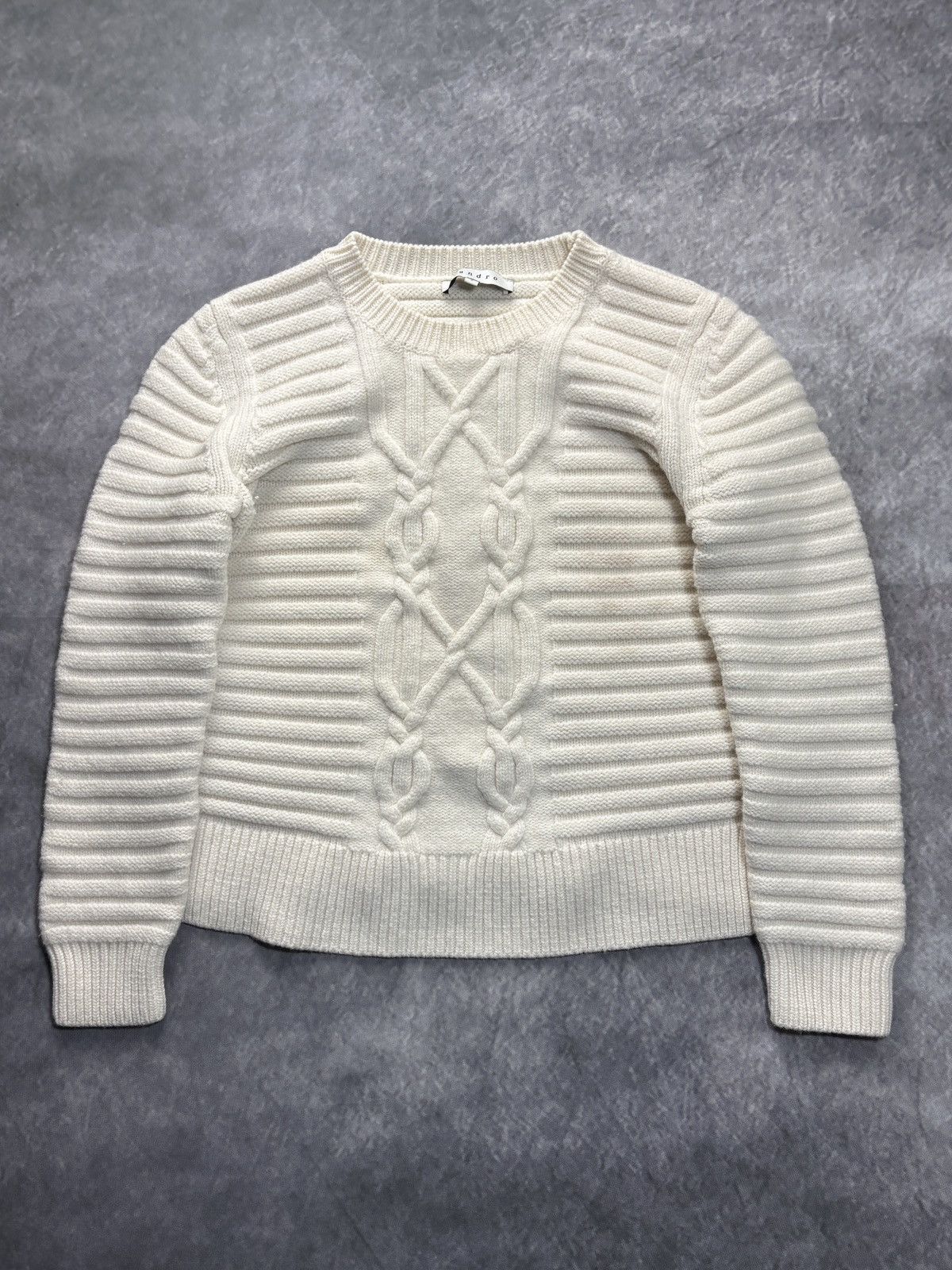 Sandro Sandro Paris Sweater Merino Wool Fisherman Pullover S8227H Size S / US 4 / IT 40 - 1 Thumbnail