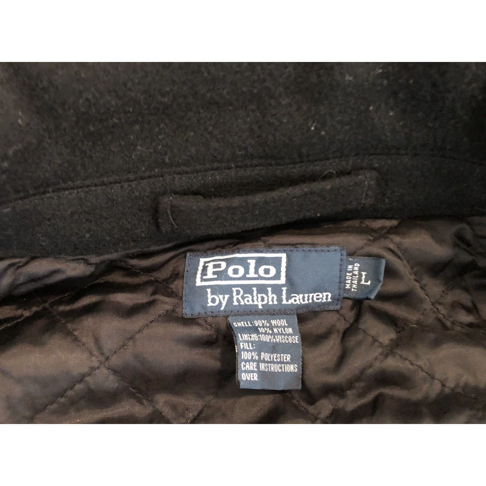 Polo Ralph Lauren Polo Ralph Lauren Bomber Jacket Black Wool/Nylon Mens Large Regular Full Zip Solid 29" Length 24" Pit to Pit Size US L / EU 52-54 / 3 - 2 Thumbnail