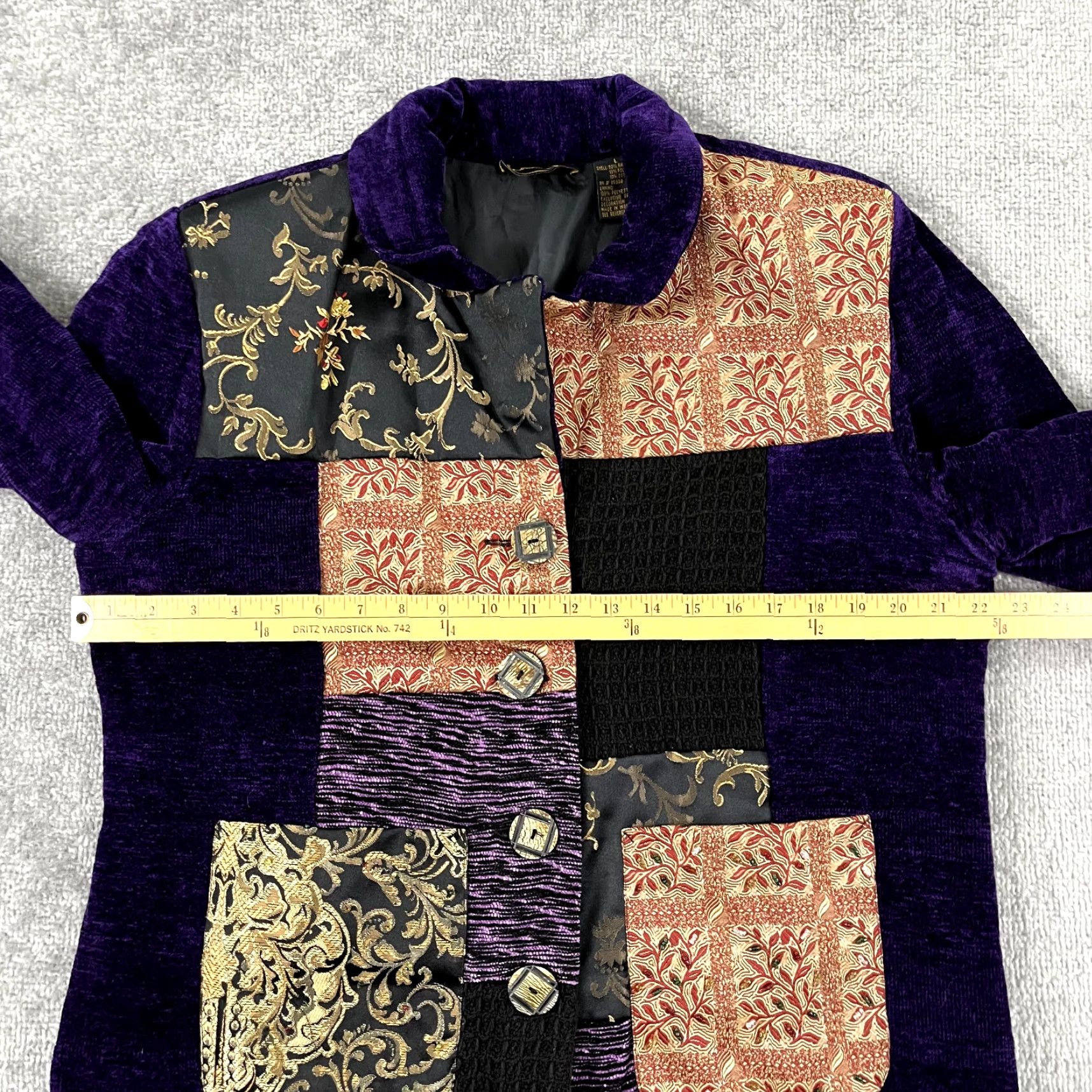 Vintage JULIA KIM Jacket Womens L Mult i Wearable Art Embroidered Tapestry Blazer Kim Purple Geometric Blazer Mens? Size L / US 10 / IT 46 - 6 Thumbnail