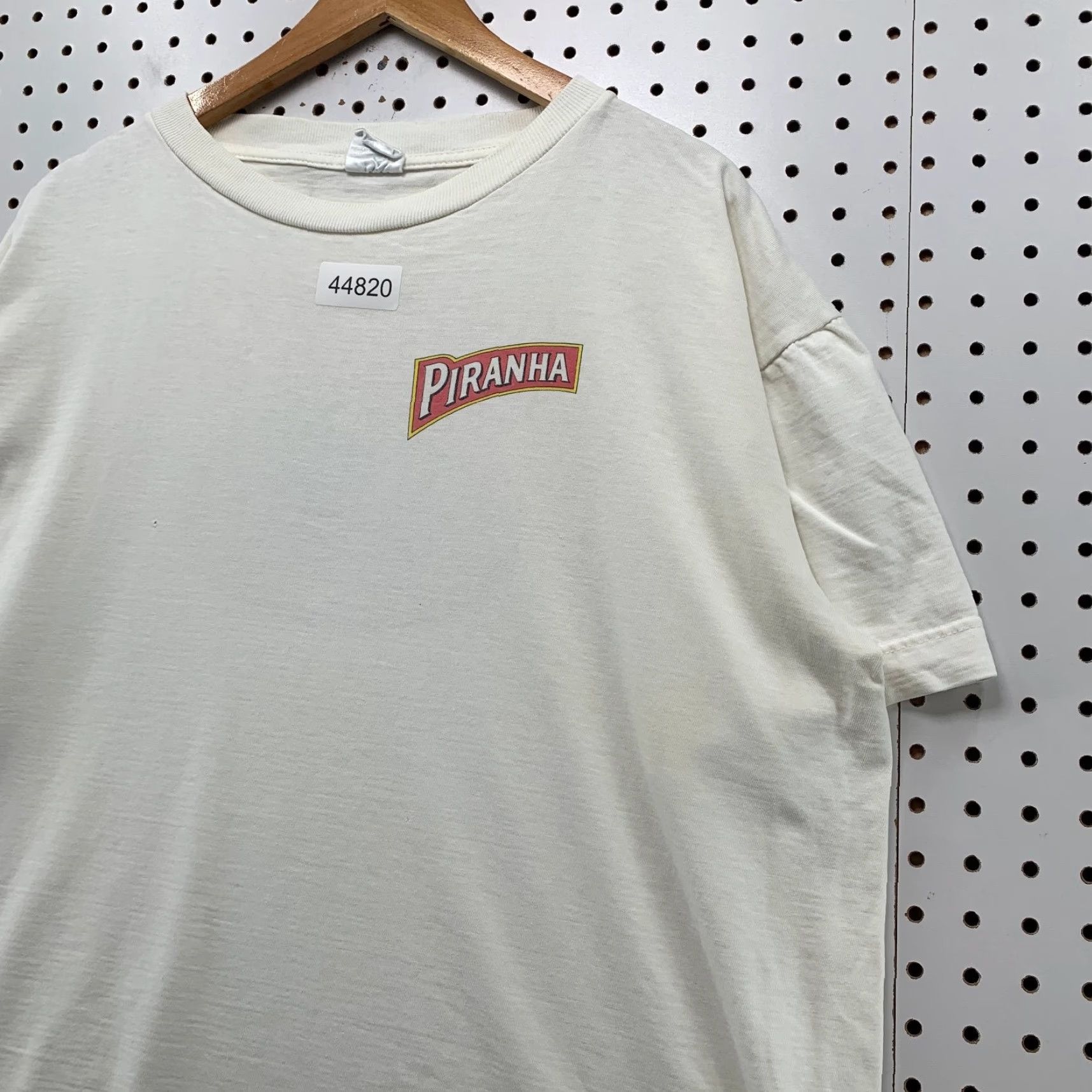 Swims VINTAGE Piranha Swim Team Shirt Mens XL White Short Sleeve Made USA Size US XL / EU 56 / 4 - 7 Thumbnail