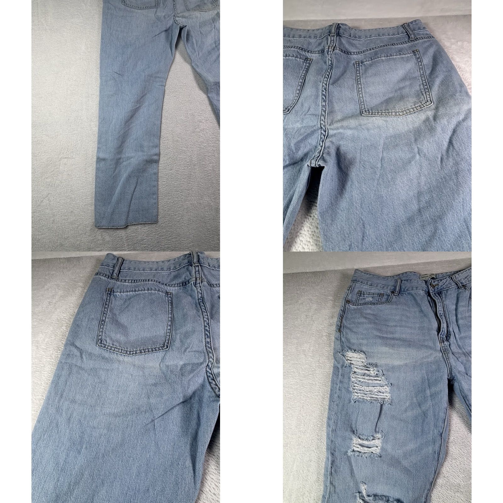 Denime Hammer Jeans Women's High-Rise 15 Light Wash Denim 27in Inseam 5-Pocket Blue Cotton Blend 80s Vintage Style Regular Fit Jeans Size 36" / US 14 / IT 50 - 9 Thumbnail