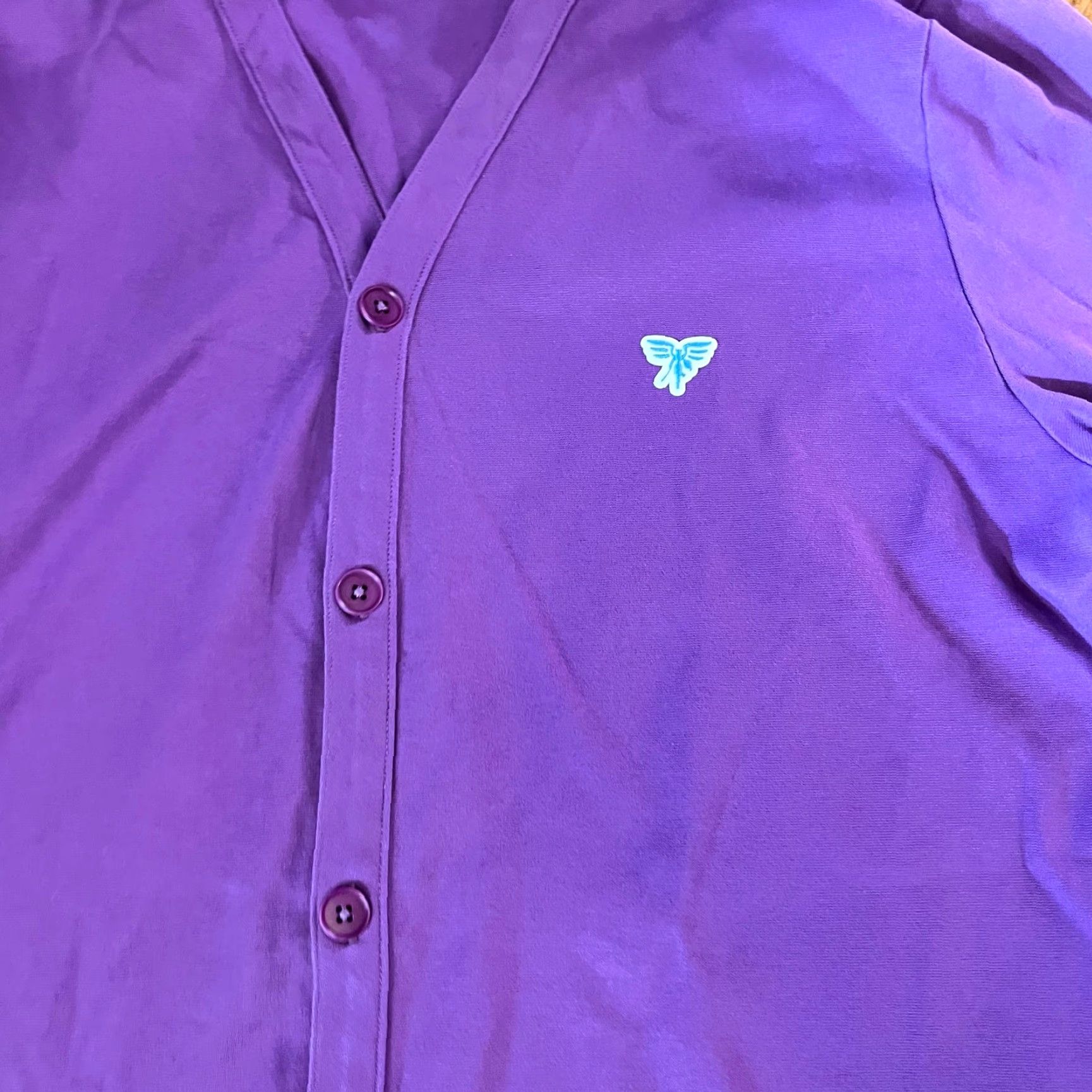Vintage Sigrun Sweater Mens Large Purple V neck Cardigan Sweatshirt Mens Regular L Purple Cardigan Sweatshirt Size US L / EU 52-54 / 3 - 2 Thumbnail