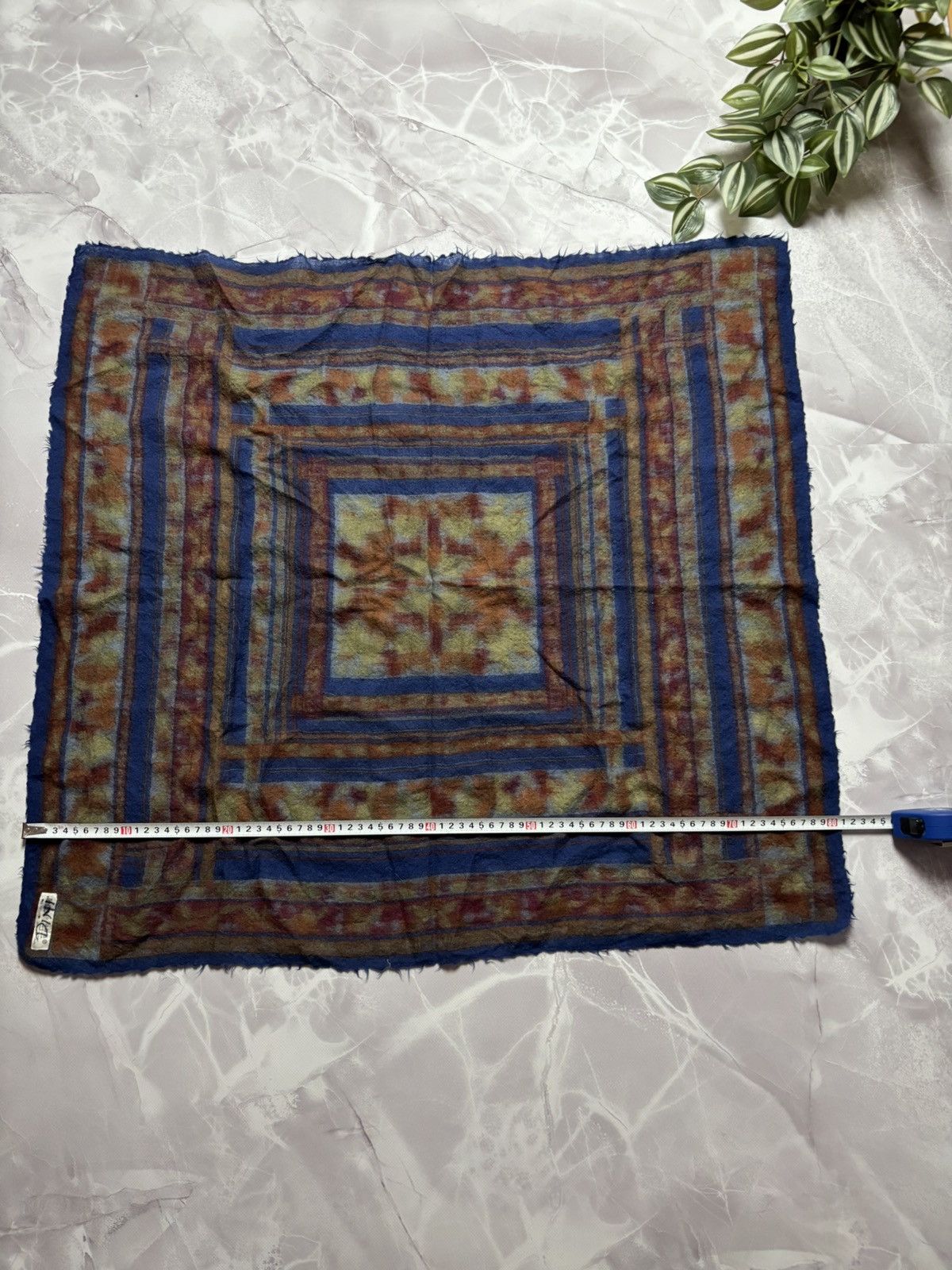 Japanese Brand VTG JAGO Wool Scarf Made in Japan Square Multicolor 76x80 Size ONE SIZE - 7 Thumbnail