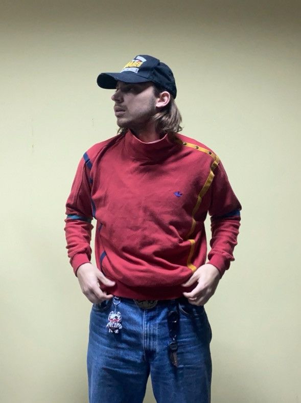 Adidas Adidas West Germany cropped stripe buttons turtle sweatshirt Size US M / EU 48-50 / 2 - 2 Thumbnail